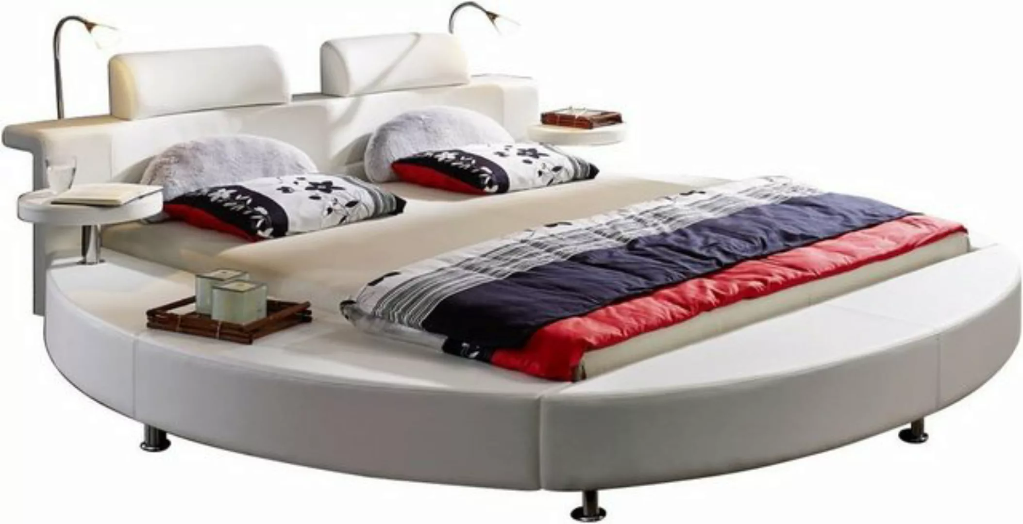 Loreno® Rundbett Classico, Rundbett Doppelbett 180 x 200 cm 2 Leselampen We günstig online kaufen