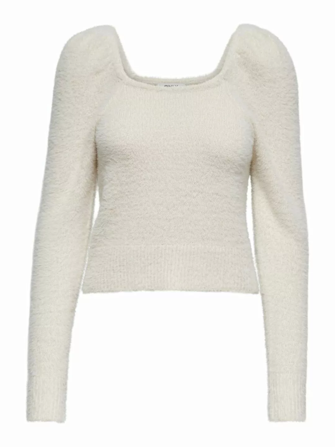 ONLY Karreeausschnitt Strickpullover Damen White günstig online kaufen