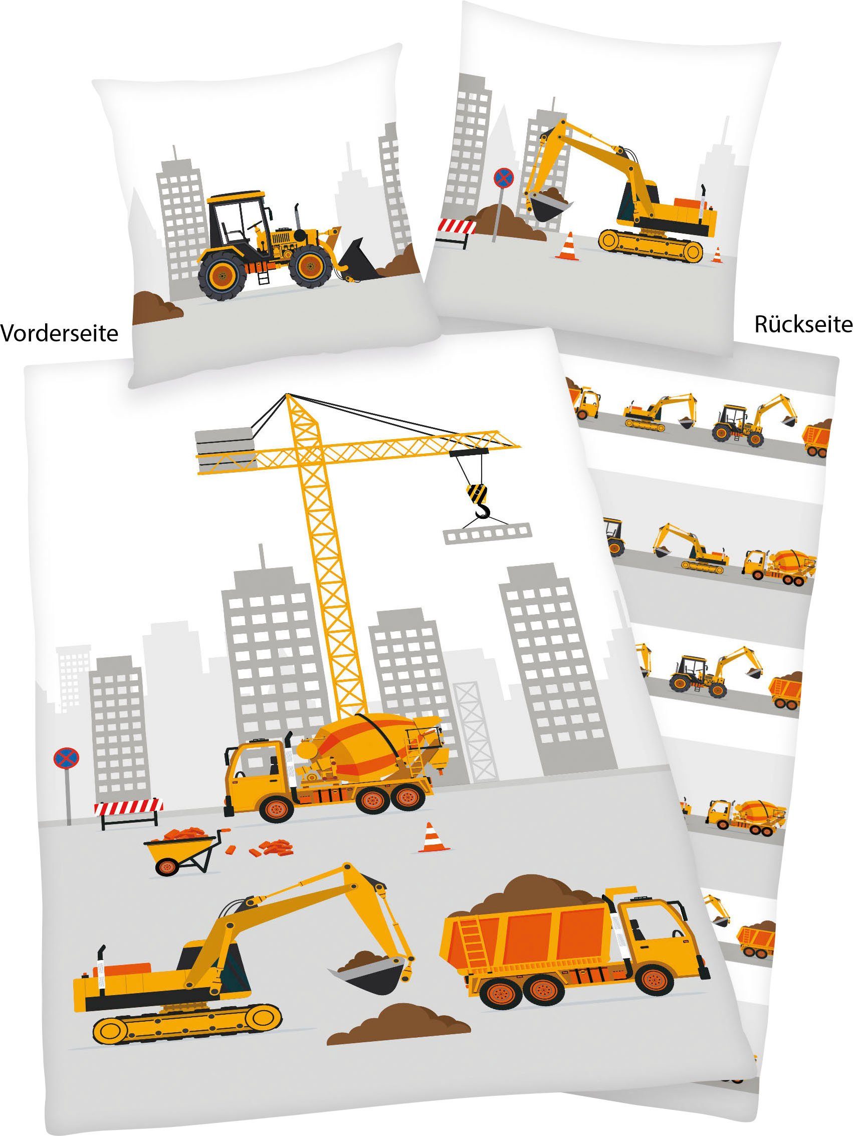 Herding Young Collection Kinderbettwäsche Baustelle, Renforcé, günstig online kaufen