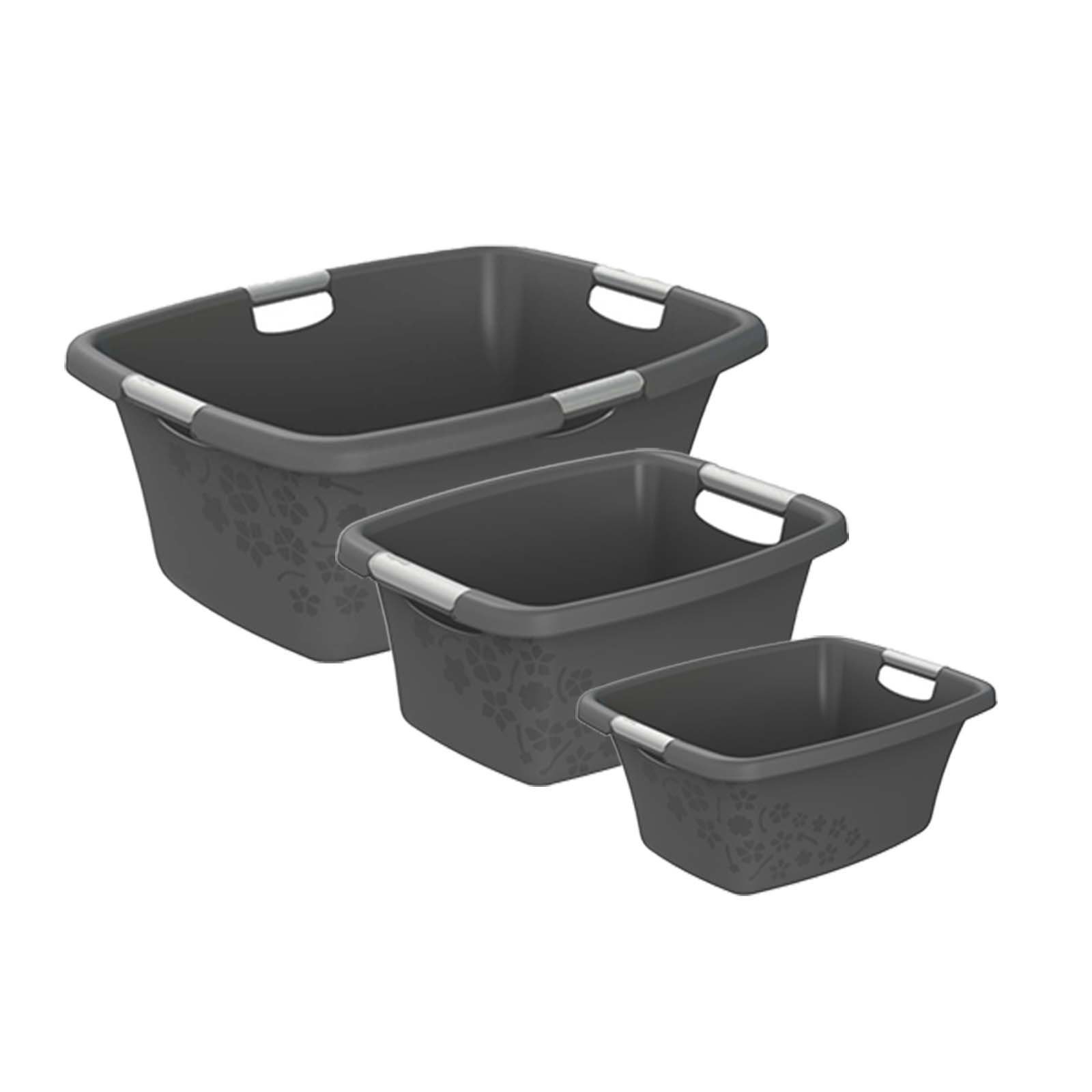 ROTHO Wäschewanne Flowers Wäschekorbset 3 tlg. günstig online kaufen