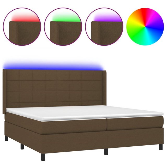 vidaXL Boxspringbett Boxspringbett mit Matratze und LED Stoff (200 x 200 cm günstig online kaufen