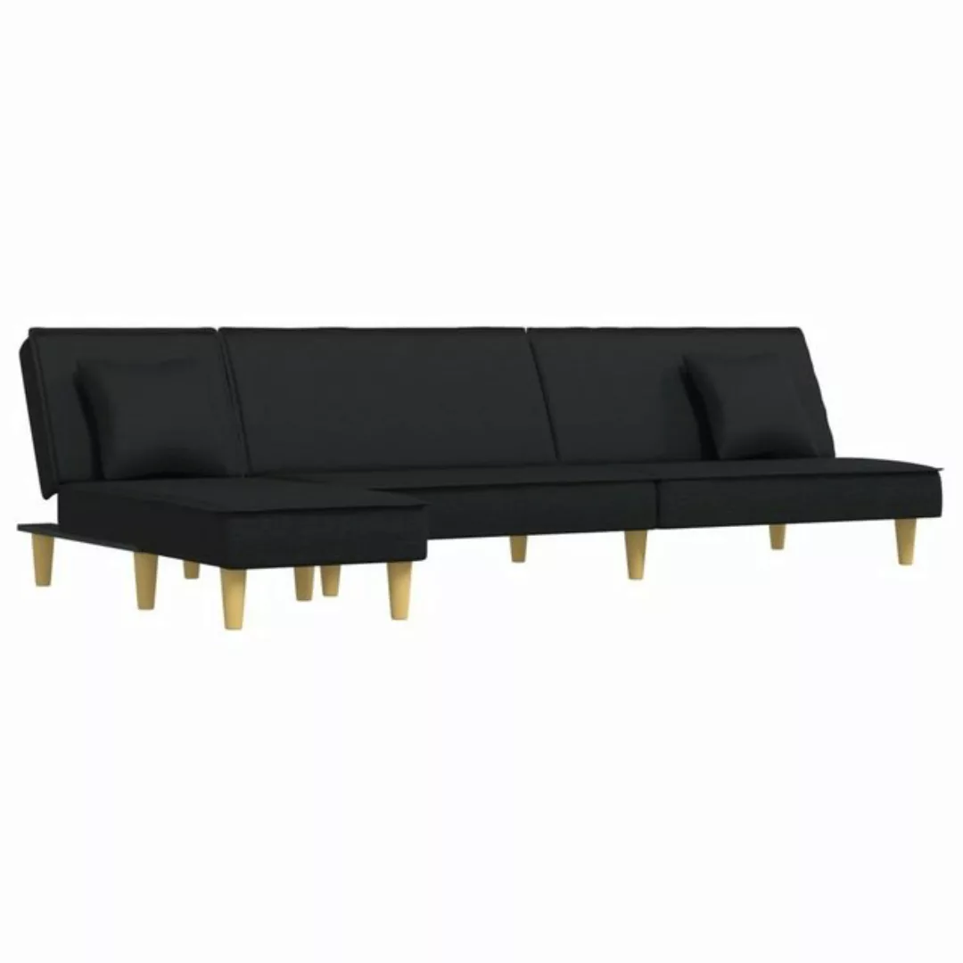 vidaXL Sofa Schlafsofa in L-Form Schwarz 255x140x70 cm Stoff günstig online kaufen