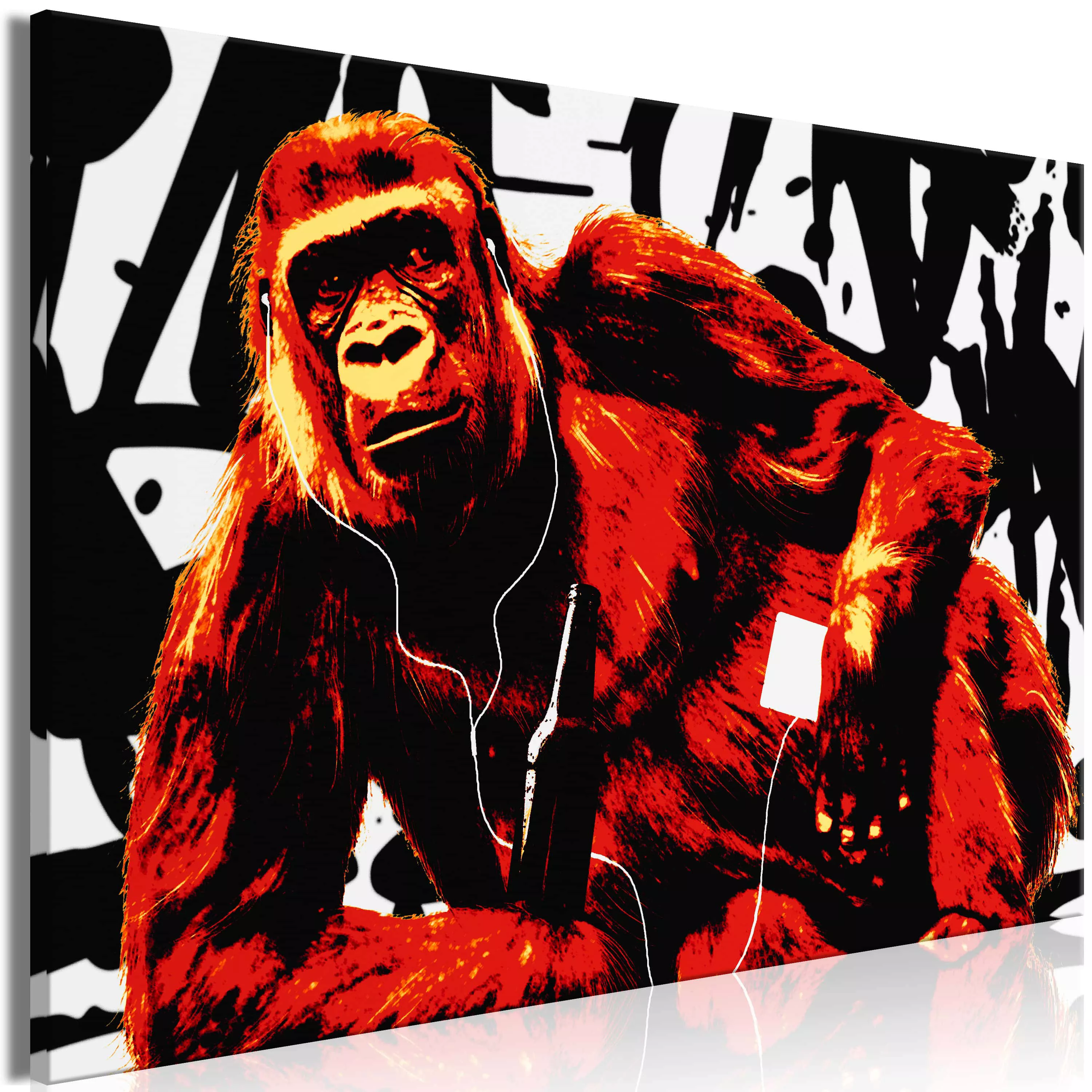 Wandbild - Pop Art Monkey (1 Part) Narrow Red günstig online kaufen