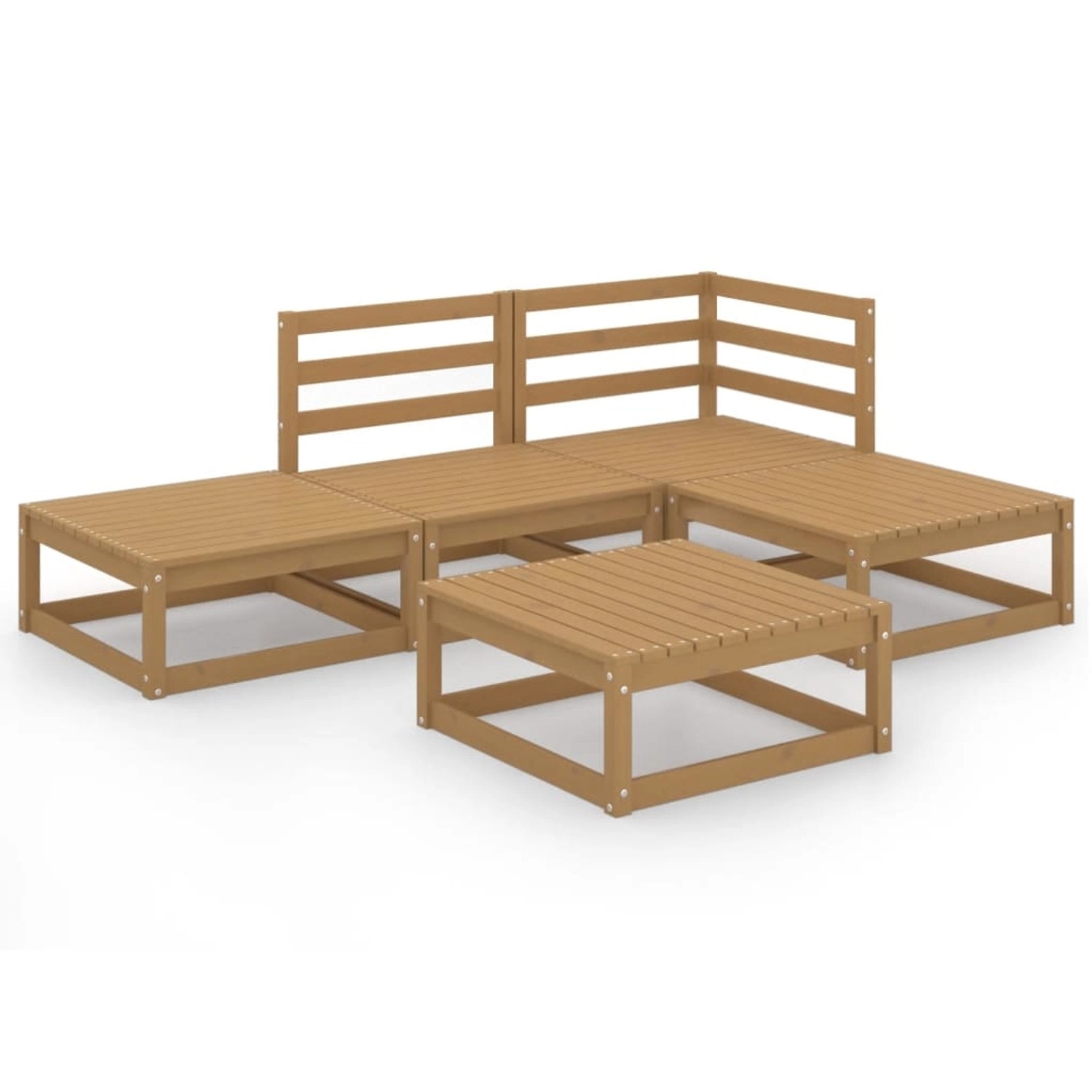 vidaXL 5-tlg Garten-Lounge-Set Honigbraun Massivholz Kiefer Modell 101 günstig online kaufen