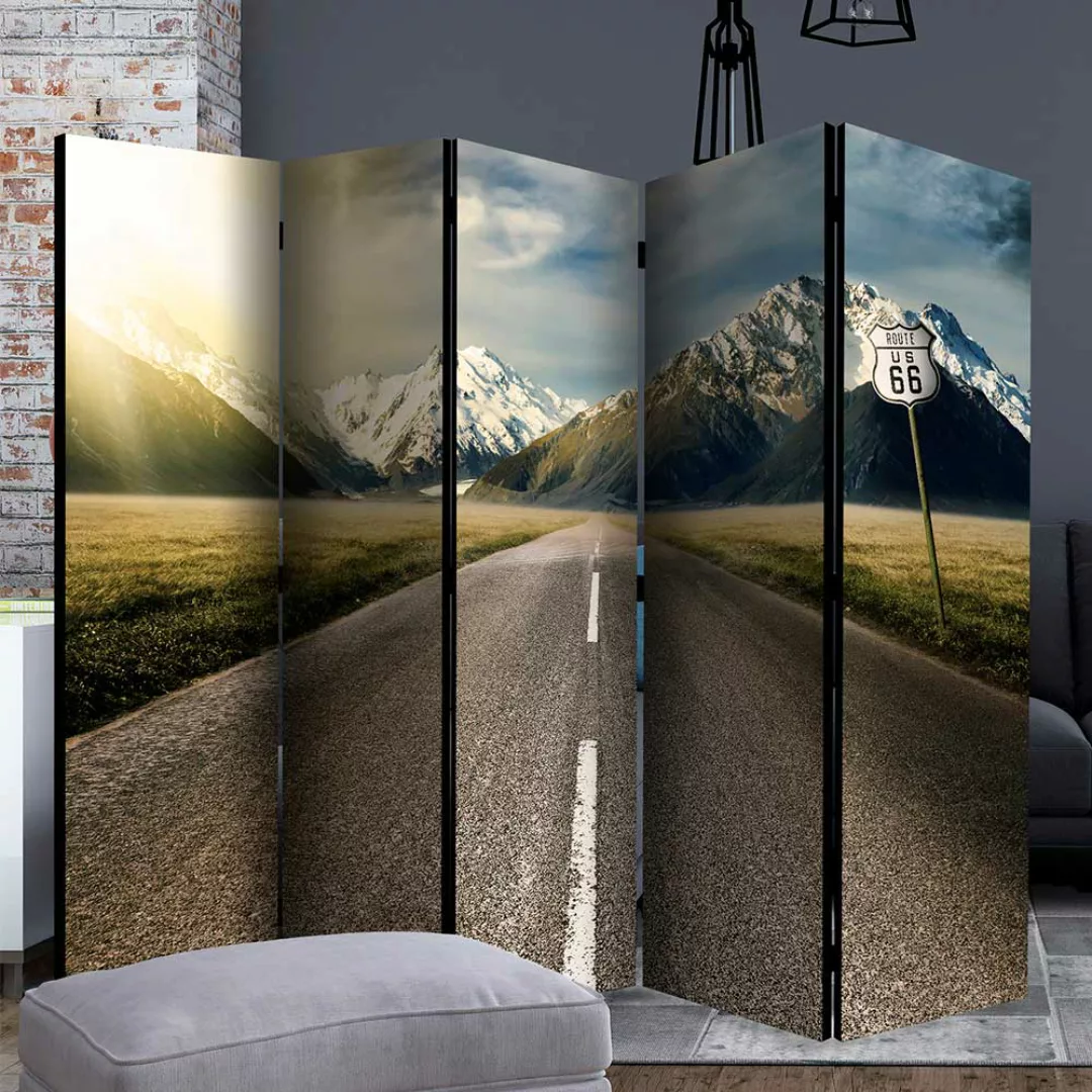 Leinwand Paravent Fotoprint ROUTE 66 Berglandschaft Motiv günstig online kaufen