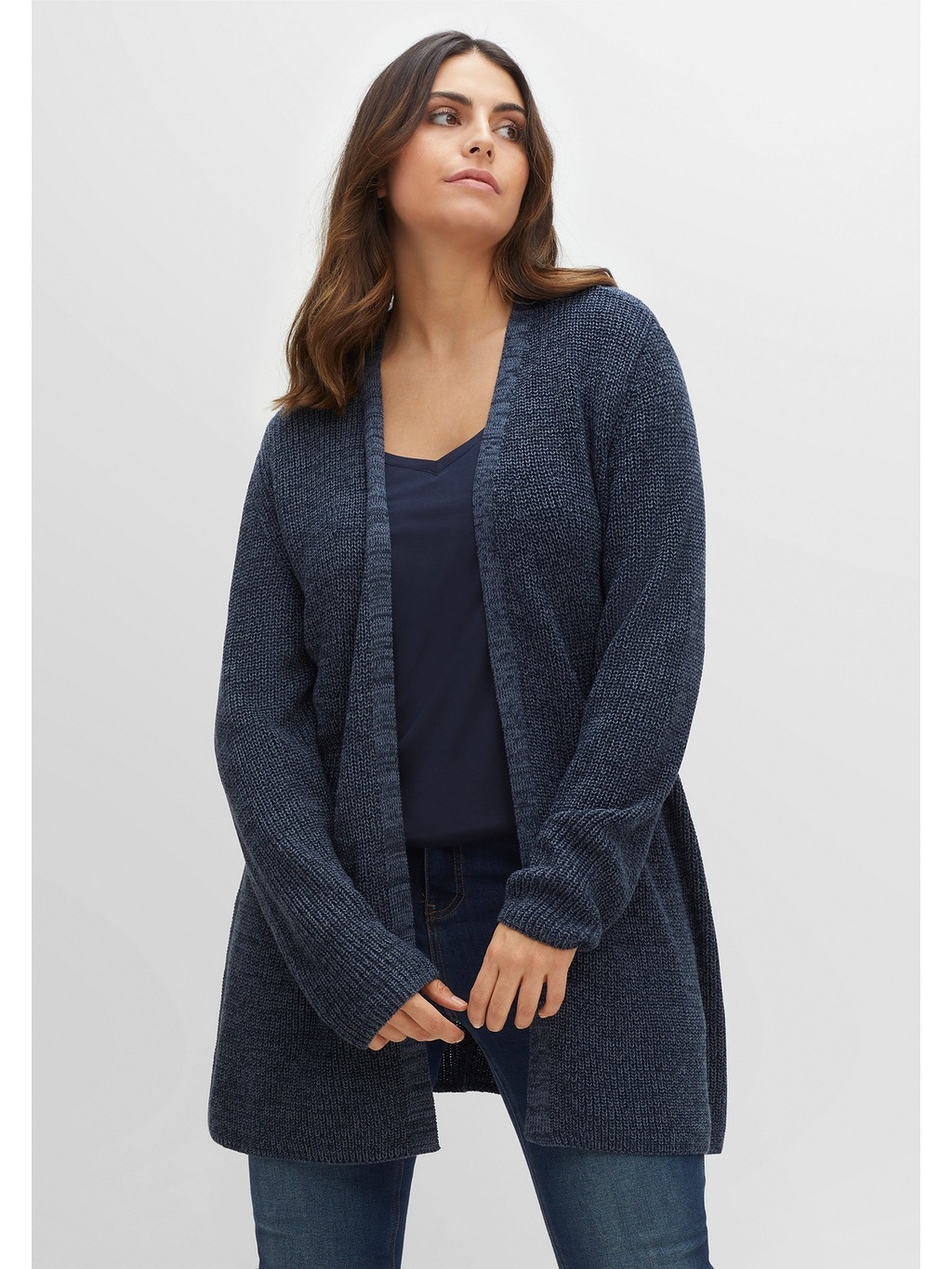 Sheego Cardigan "Große Größen", in A-Linie, offene Form günstig online kaufen