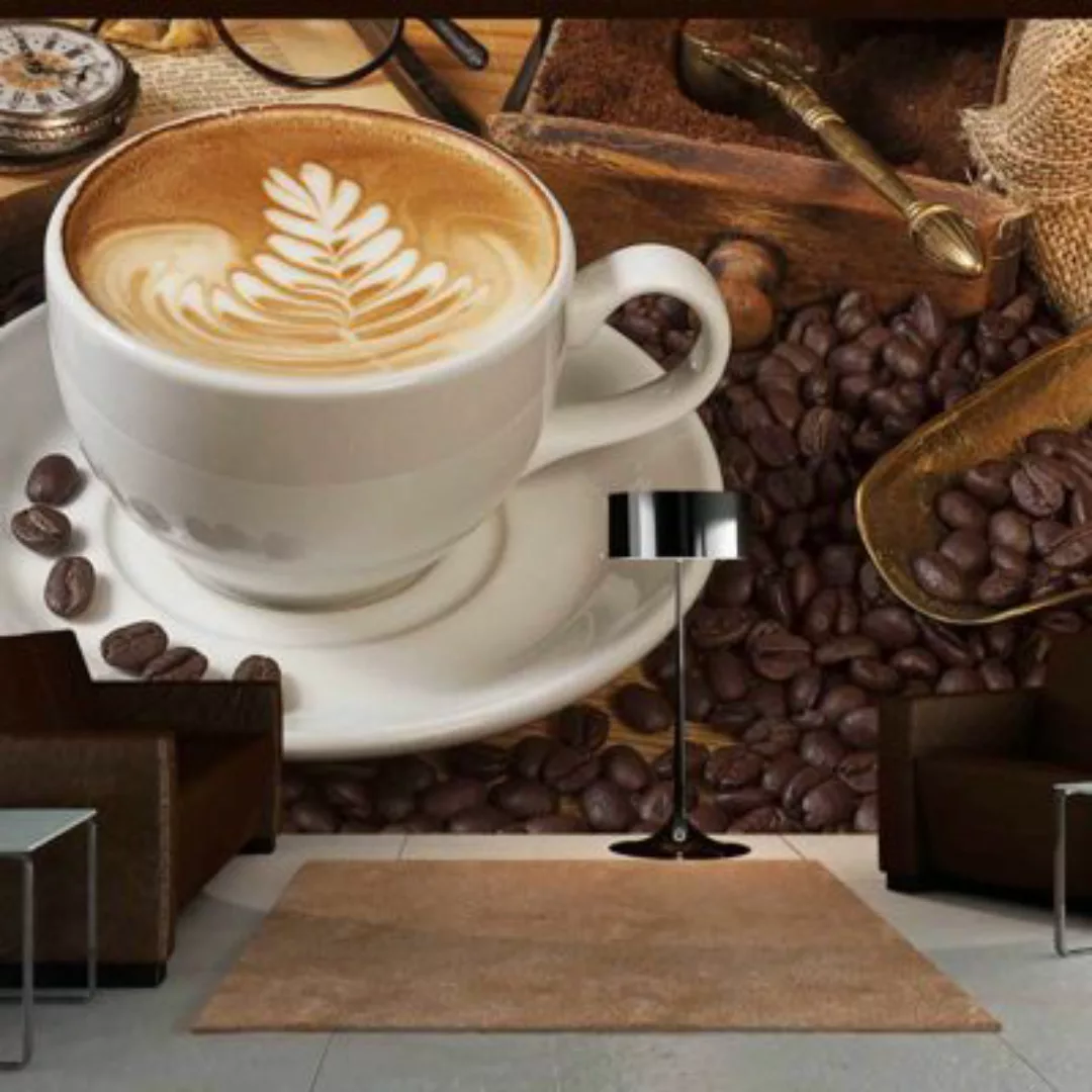 artgeist Fototapete Vielleicht Kaffee? mehrfarbig Gr. 350 x 270 günstig online kaufen