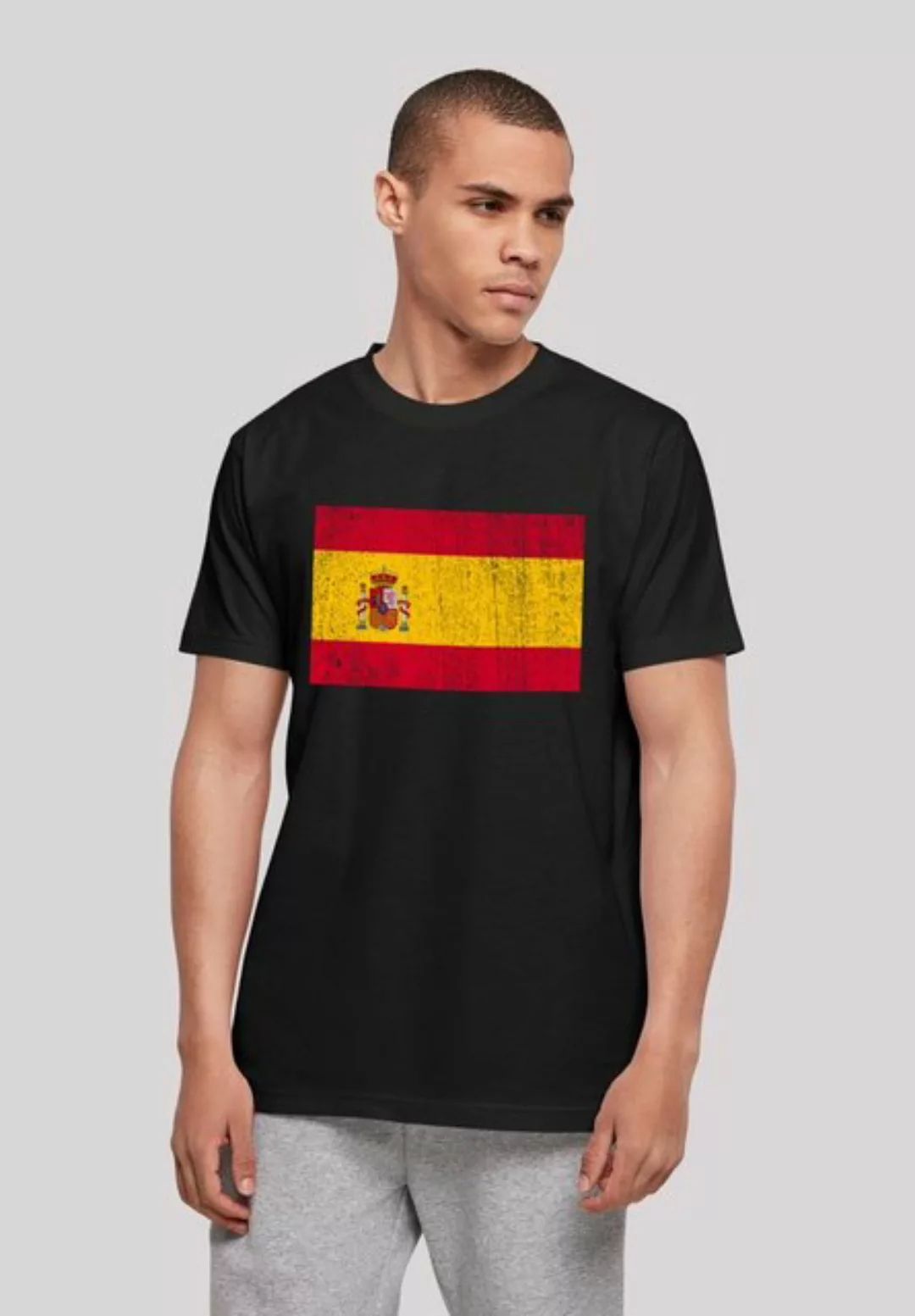 F4NT4STIC T-Shirt Spanien Flagge Spain distressed Print günstig online kaufen