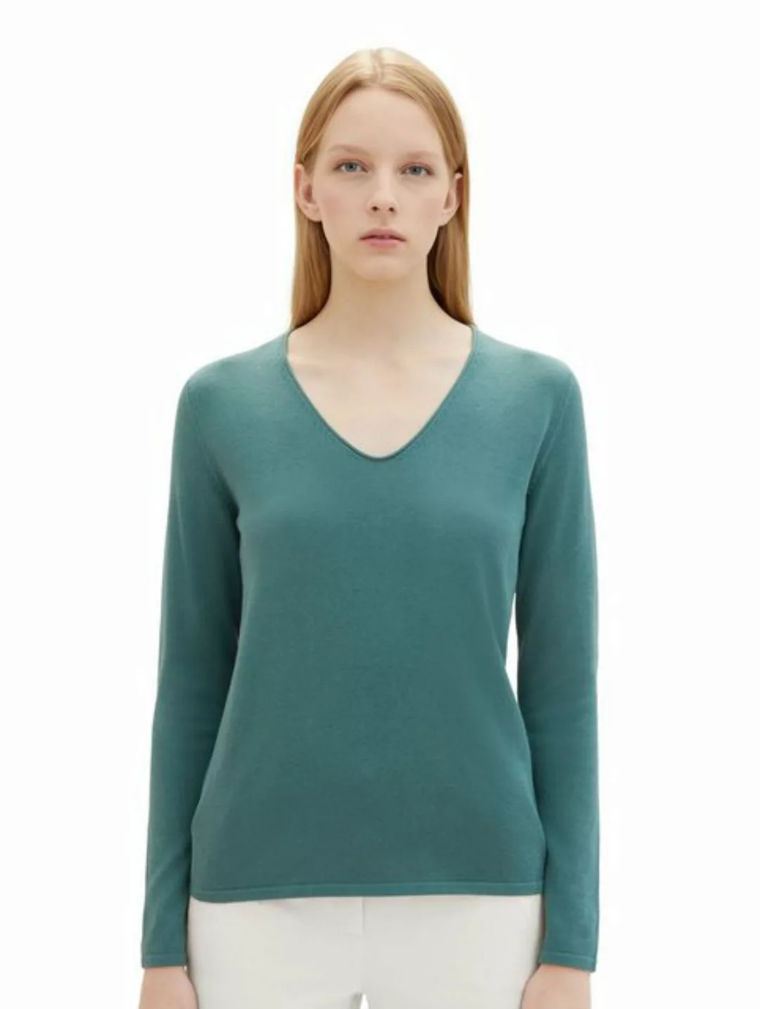 TOM TAILOR V-Ausschnitt-Pullover aus Feinstrick günstig online kaufen