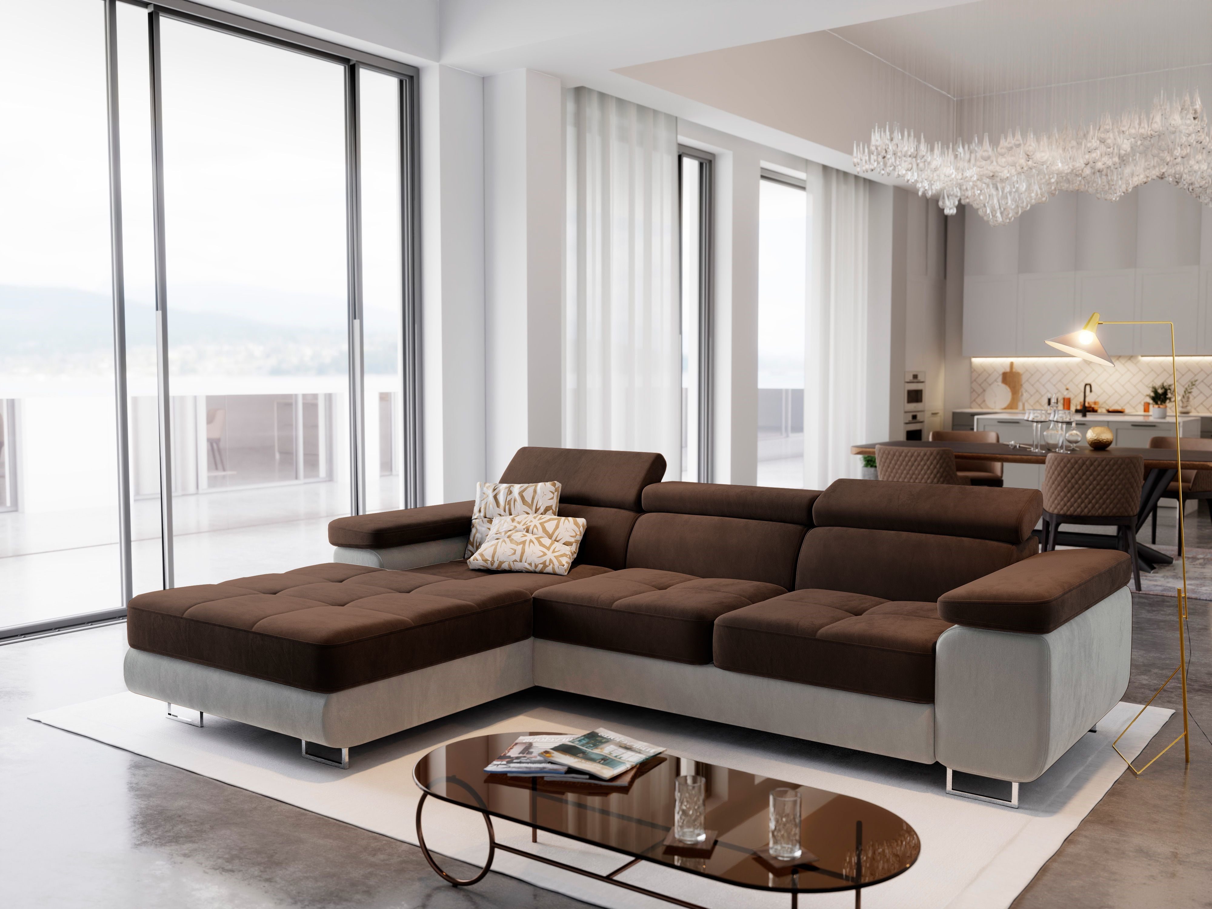 Masseno Ecksofa ELMA mit Schlaffunktion L-Form, günstig online kaufen