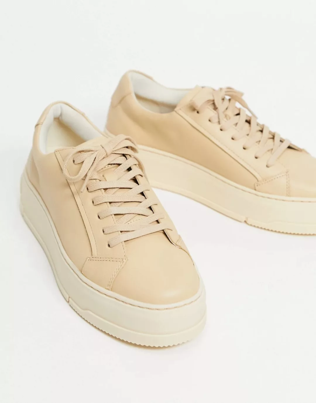 Vagabond – Judy – Flache Sneaker aus beigefarbenem Leder-Neutral günstig online kaufen
