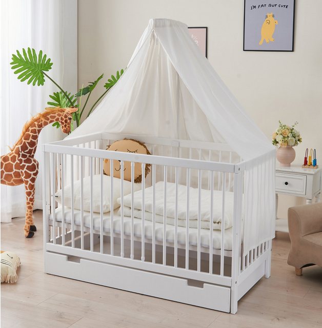 Alavya Home® Komplettbett TOBI 6-tlg.SET für Kleine Babys I 9-fach höhenver günstig online kaufen