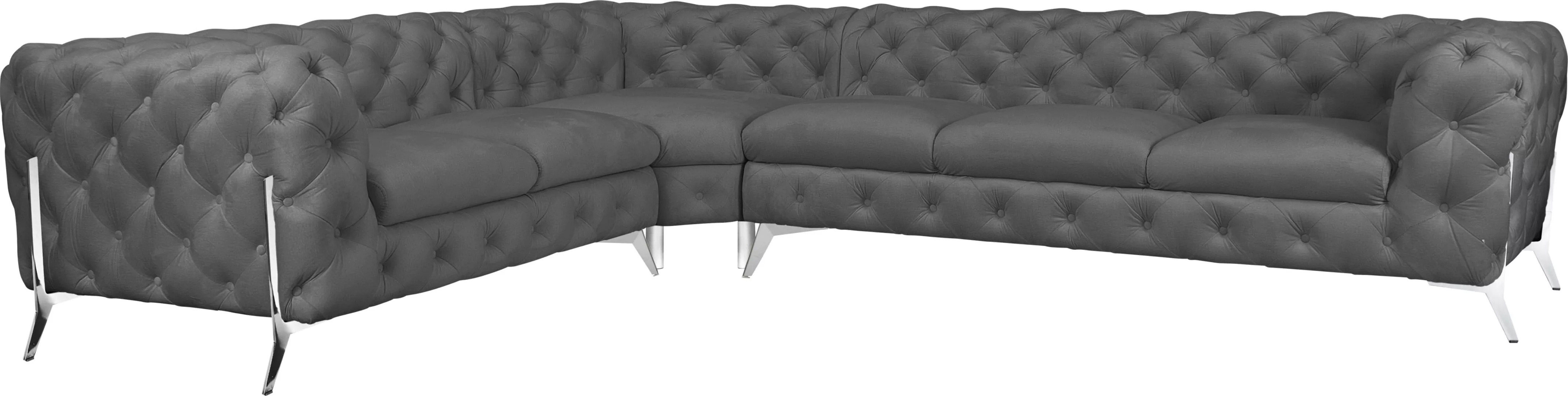 Leonique Chesterfield-Sofa »Amaury L-Form«, großes Ecksofa, Chesterfield-Op günstig online kaufen