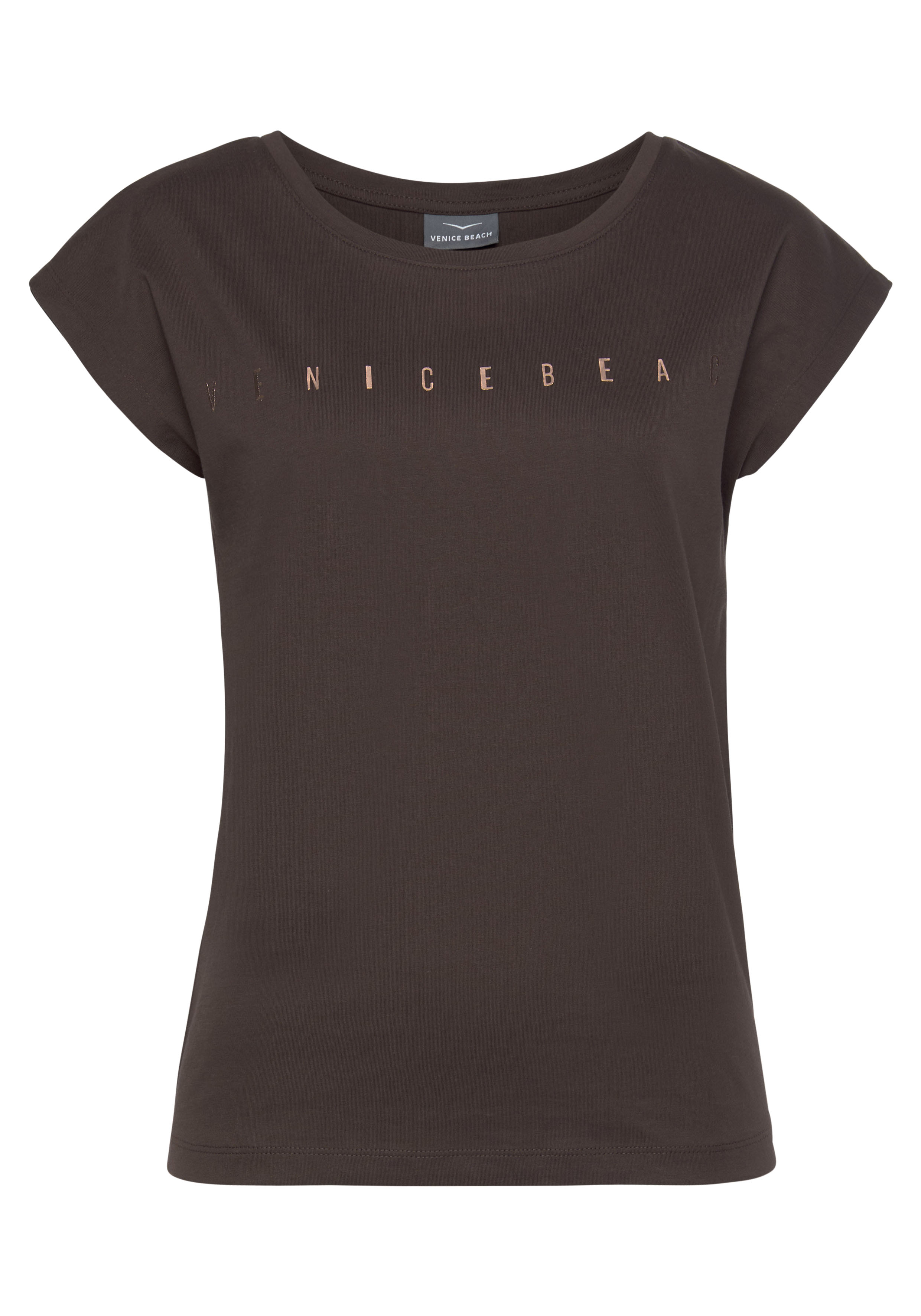Venice Beach Kurzarmshirt mit glänzendem Logodruck, T-Shirt aus Baumwolle günstig online kaufen