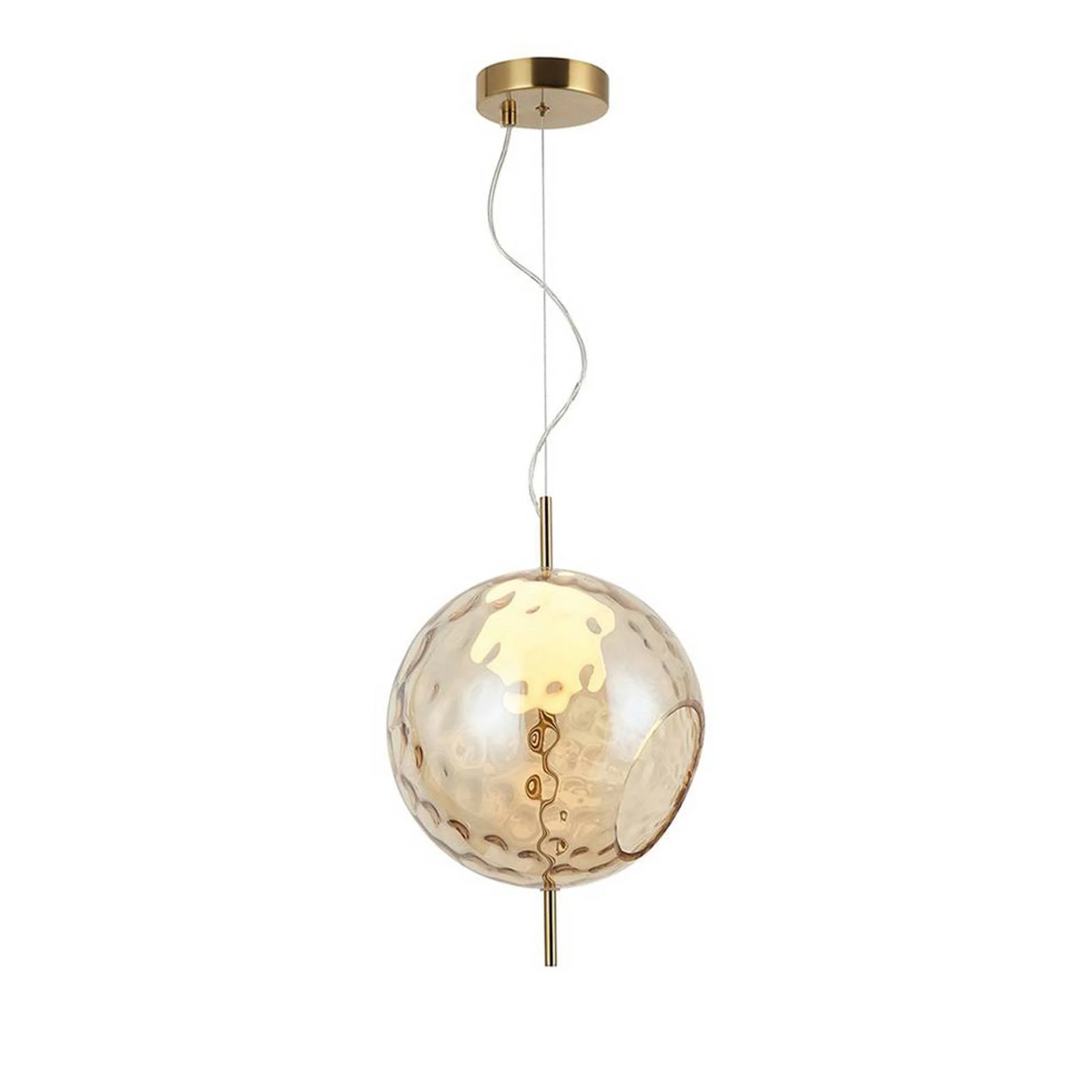 LED-Pendellampe Dalia, Ø 30 cm, amberfarben/goldfarben, Glas günstig online kaufen