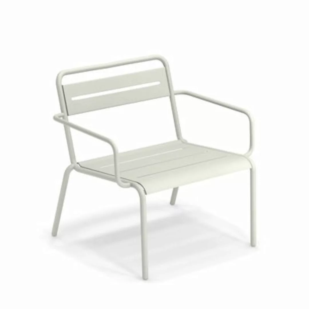 Niedrig stapelbarer Sessel Star metall weiß / Metall - Emu - Weiß günstig online kaufen