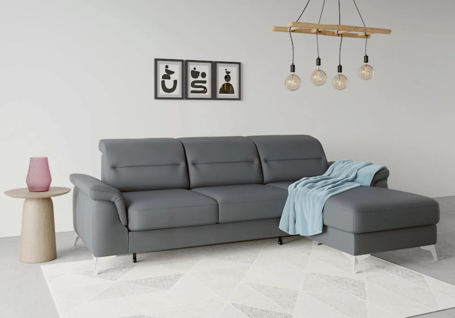 sit&more Ecksofa "Sinatra L-Form", mit Recamiere, optinal mit Kopfteilverst günstig online kaufen