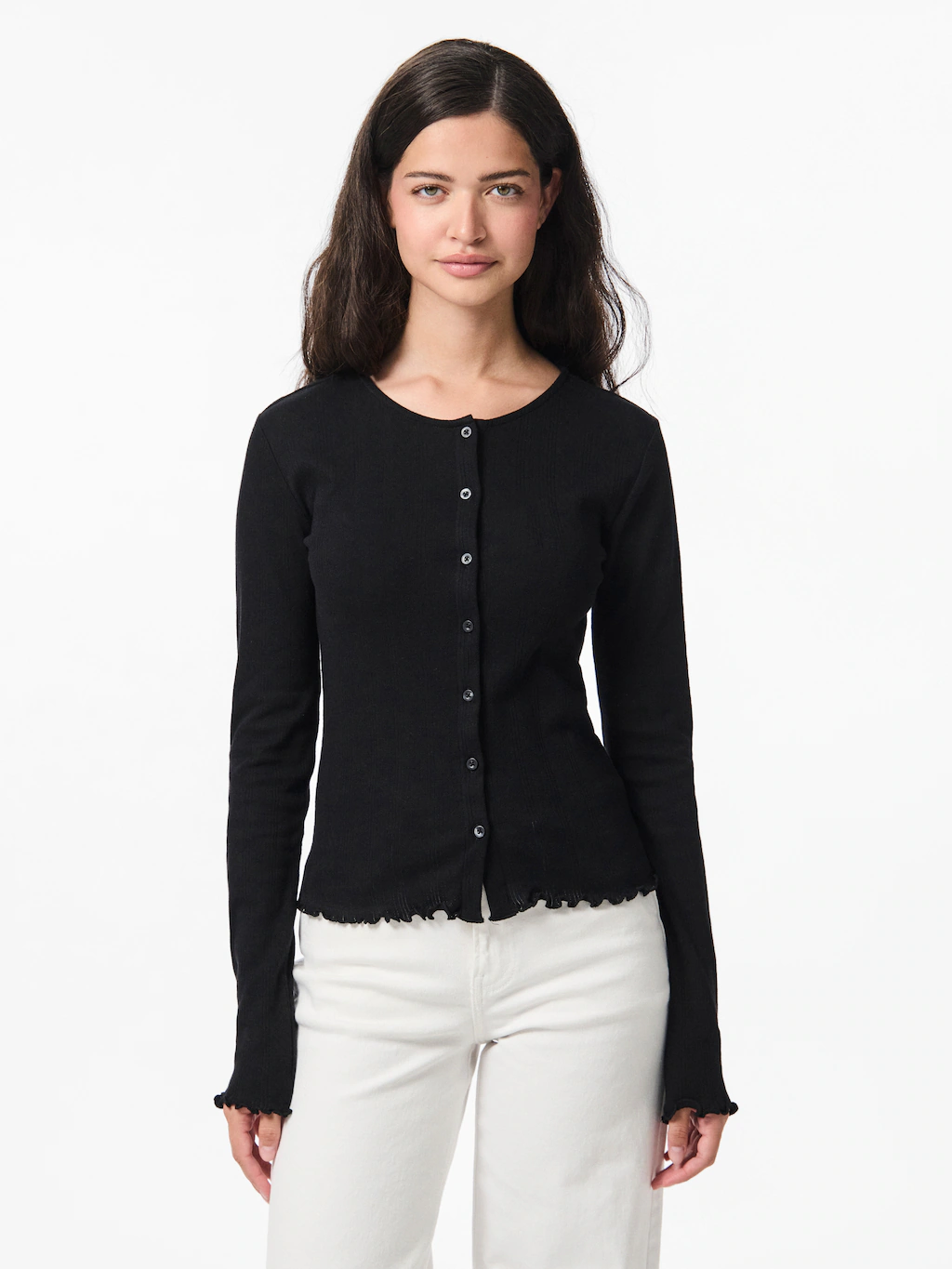 pieces Strickjacke "PCMARIE LS POIN CARDIGAN JRS NOOS BC" günstig online kaufen
