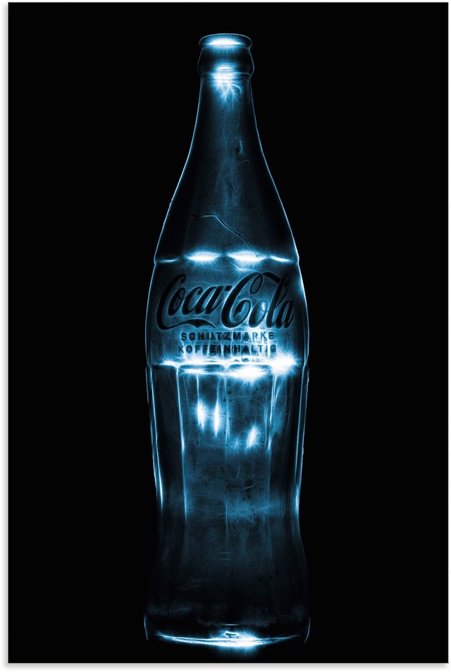 Artland Wandbild "just coke Colaflasche mit Licht beleucht", Getränke, (1 S günstig online kaufen