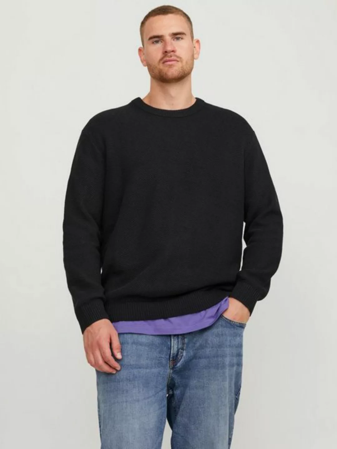 Jack & Jones PlusSize Rundhalspullover "JORBRODY KNIT CREW NECK BF PLS" günstig online kaufen