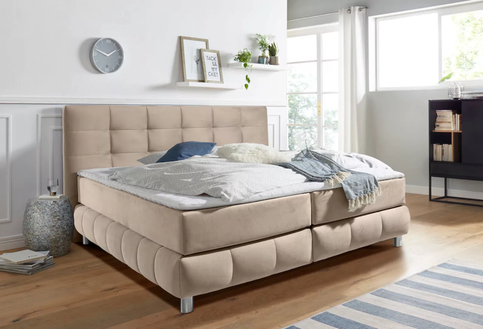 andas Boxspringbett "Salo", incl. Topper, 6 Breiten, 2 Härtegrade, TFK auch günstig online kaufen