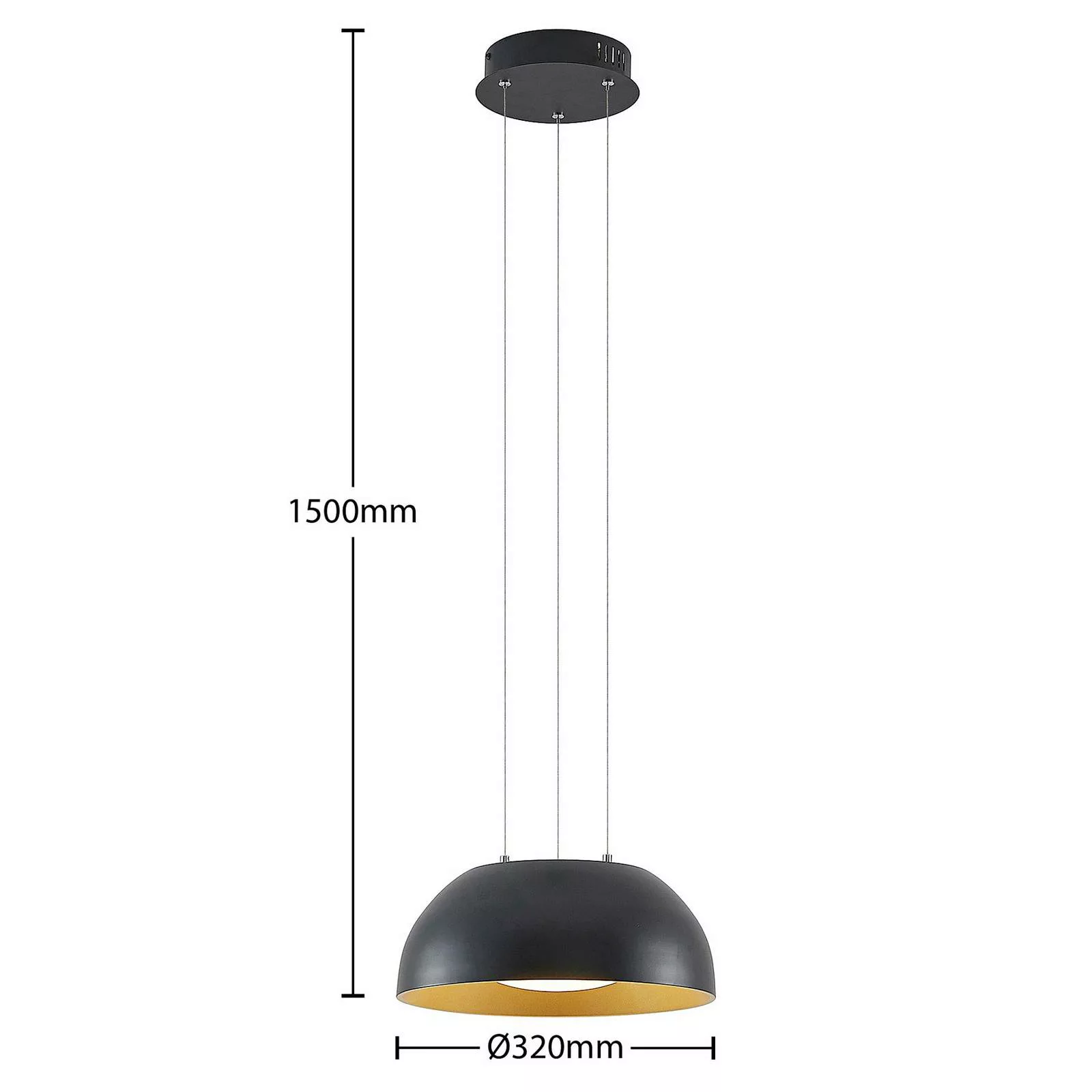 Lindby Juliven LED-Hängeleuchte, schwarz, 32 cm günstig online kaufen