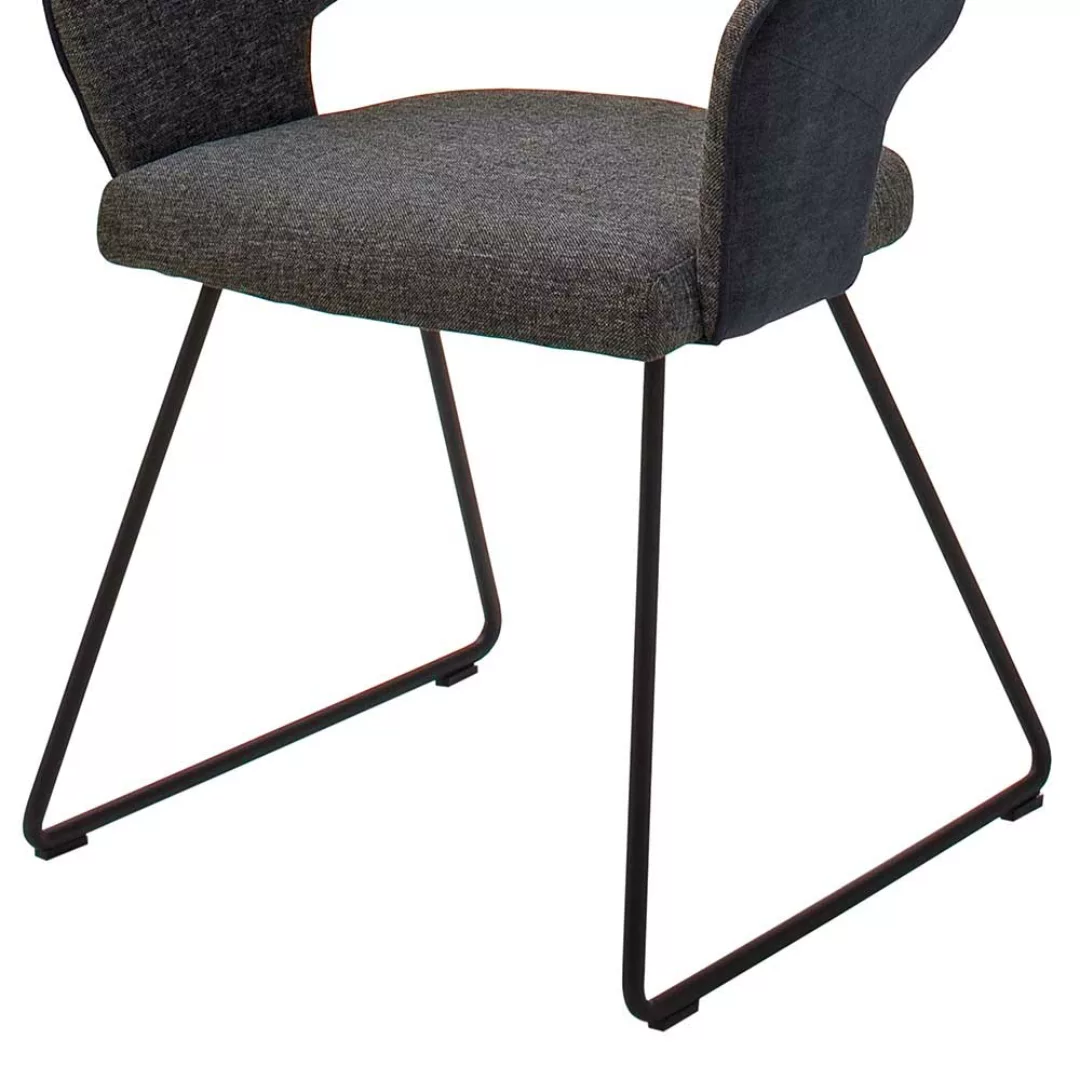 Esstisch Stühle in Anthrazit Strukturstoff Metallgestell (2er Set) günstig online kaufen