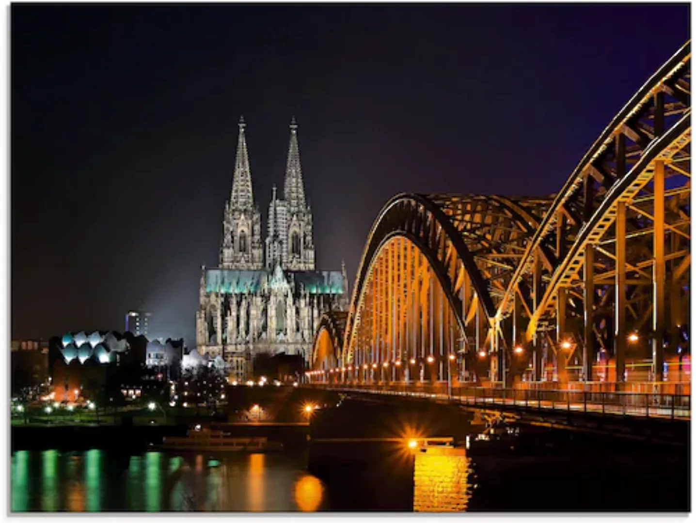 Artland Glasbild »Kölner Dom mit Brücke«, Deutschland, (1 St.) günstig online kaufen