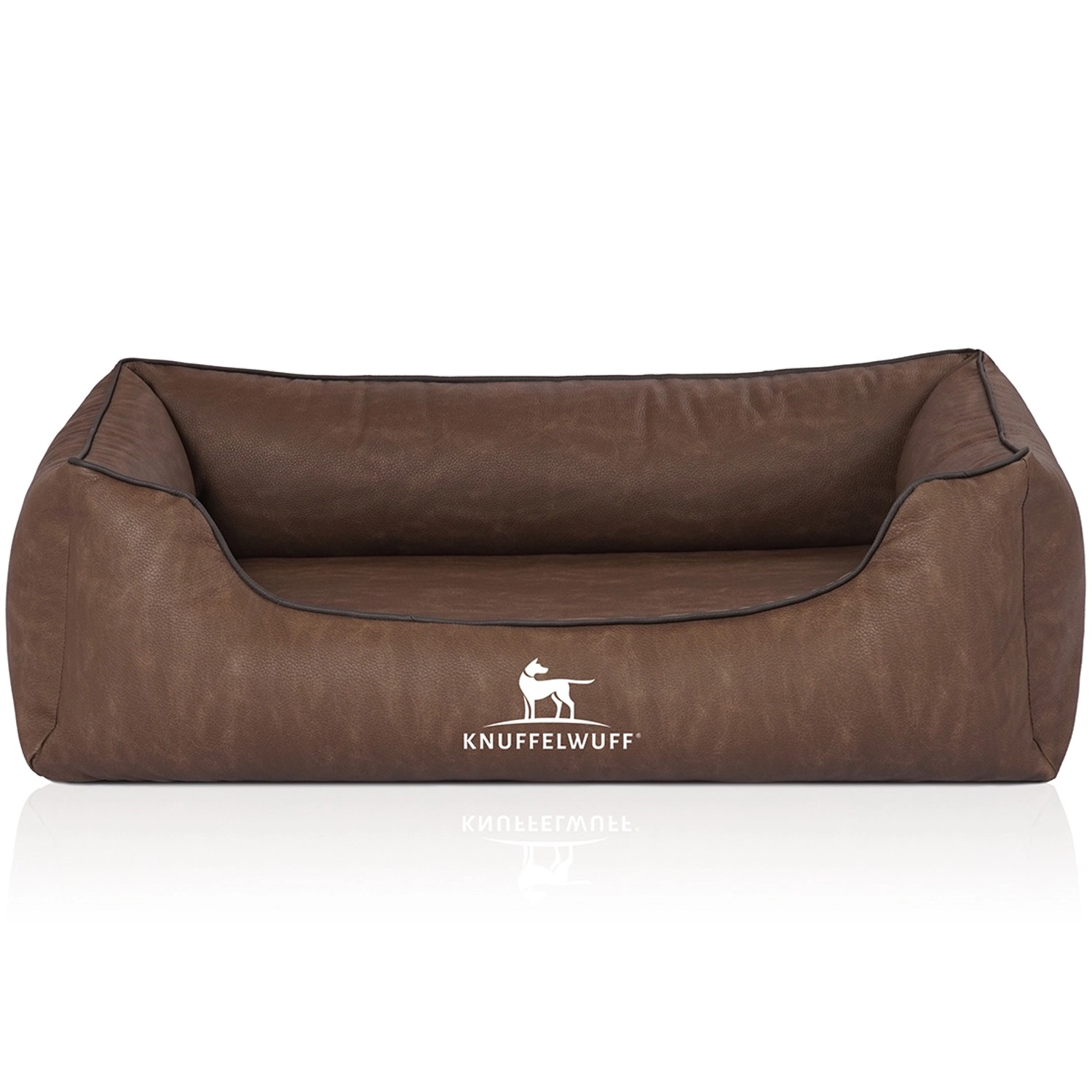 Knuffelwuff Hundebett Rockland Orthopädisch Kunstleder M-L 85 x 63cm Braun günstig online kaufen