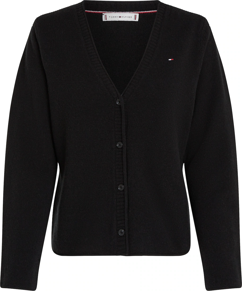 Tommy Hilfiger Strickjacke SOFT WOOL V-NK CARDIGAN mit V-Ausschnitt, 100% W günstig online kaufen