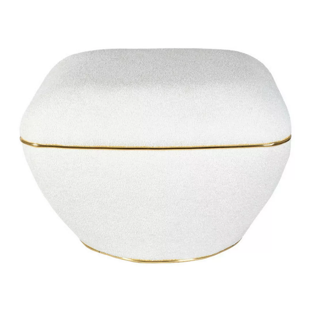 360 Living Hocker Contessa 110 weiß gold B/H/T: ca. 60x42,5x60 cm günstig online kaufen