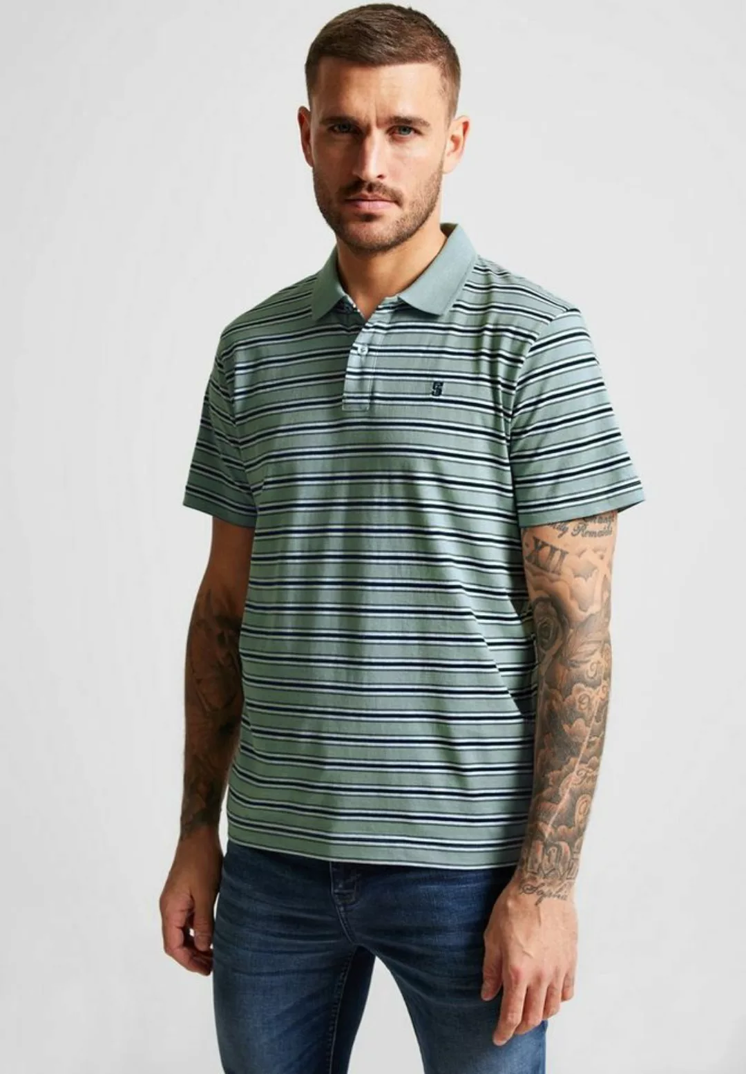 STREET ONE MEN Poloshirt, mit Streifenmuster günstig online kaufen