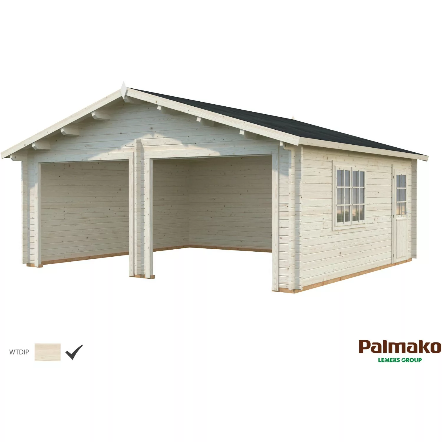 Palmako Holzgarage Roger ohne Tor Klar tauchgrundiert 575 cm x 510 cm günstig online kaufen