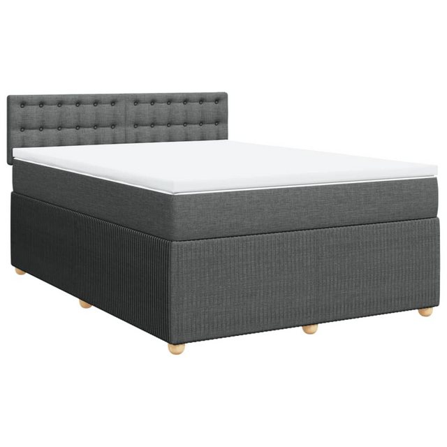 vidaXL Boxspringbett Boxspringbett mit Matratze Dunkelgrau 160x200 cm Stoff günstig online kaufen