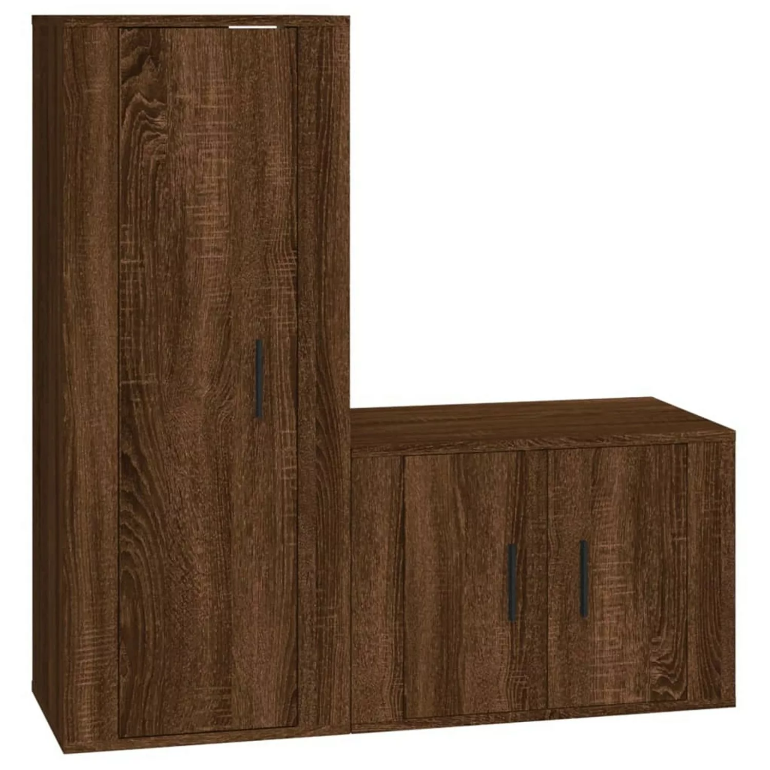 Vidaxl 2-tlg. Tv-schrank-set Braun Eichen-optik Holzwerkstoff günstig online kaufen