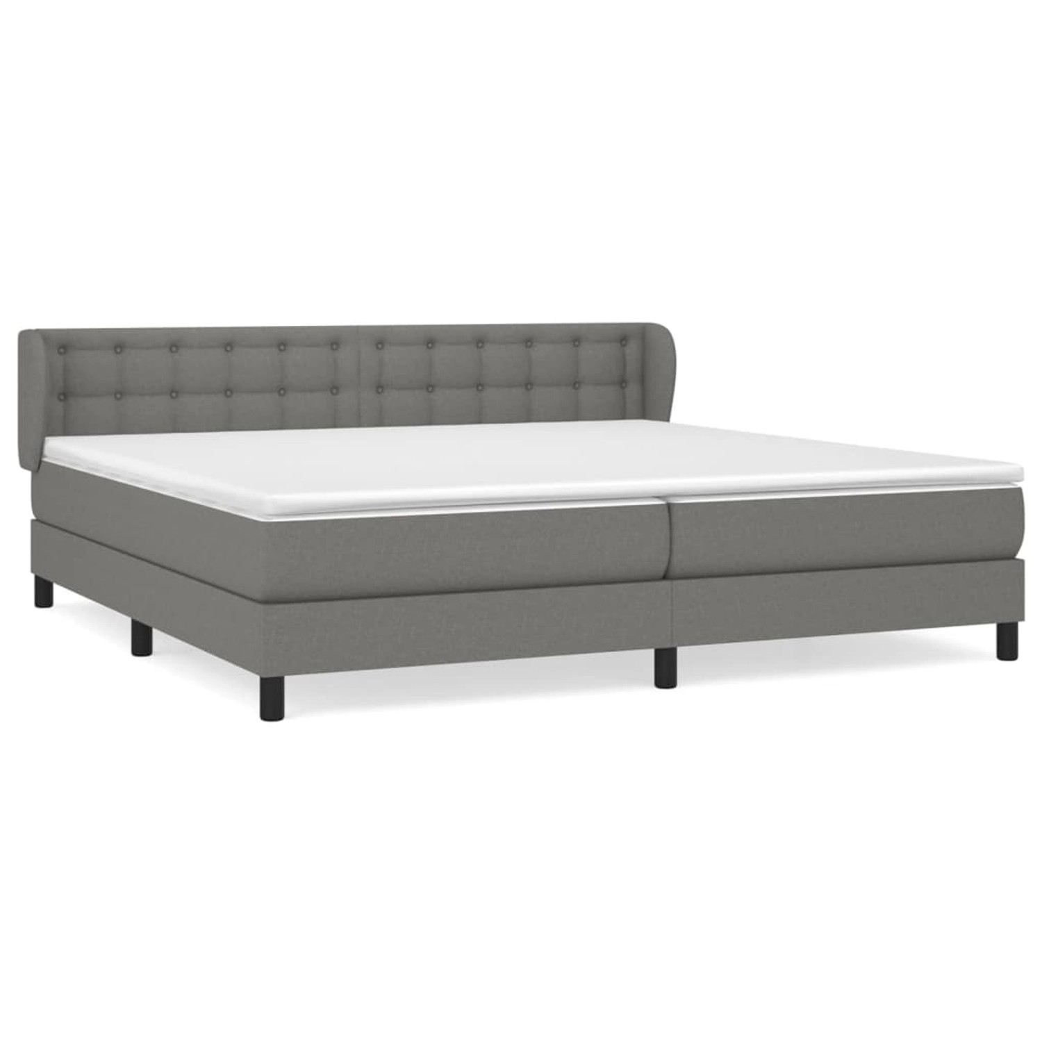 vidaXL Boxspringbett Boxspringbett mit Matratze Dunkelgrau 200x200 cm Stoff günstig online kaufen