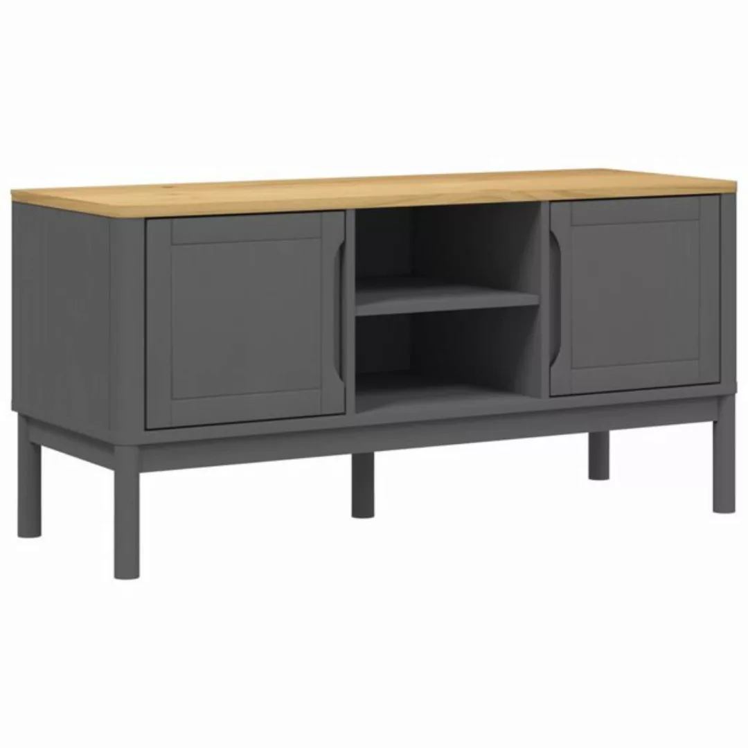 vidaXL TV-Schrank TV-Schrank FLORO Grau 114x43x55 cm Massivholz Kiefer (1-S günstig online kaufen