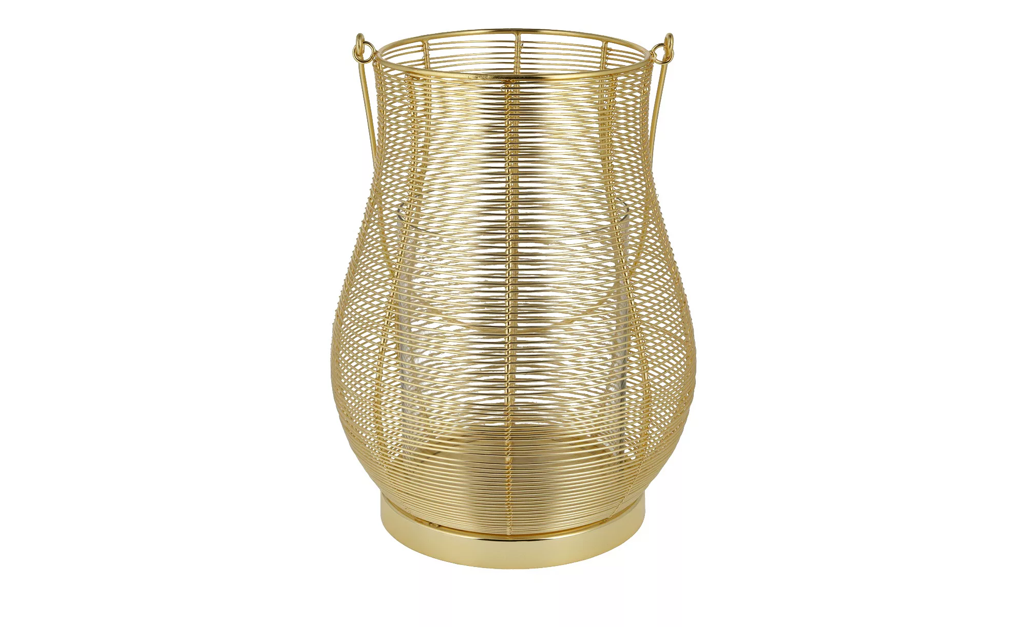 Windlicht   ¦ gold ¦ Stahl,Glas ¦ Maße (cm): H: 33  Ø: 23 Accessoires > Ker günstig online kaufen