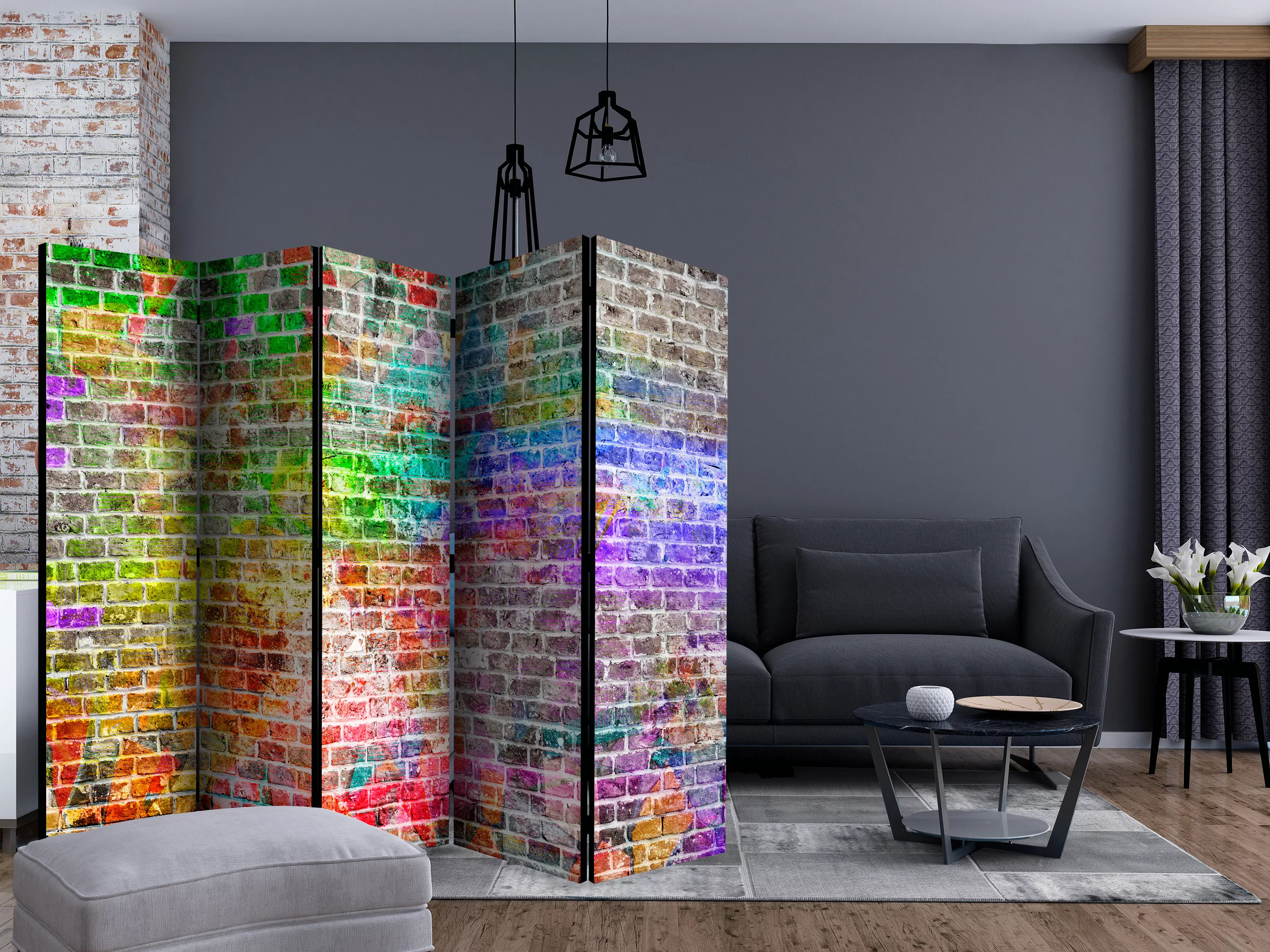 5-teiliges Paravent - Rainbow Wall Ii [room Dividers] günstig online kaufen