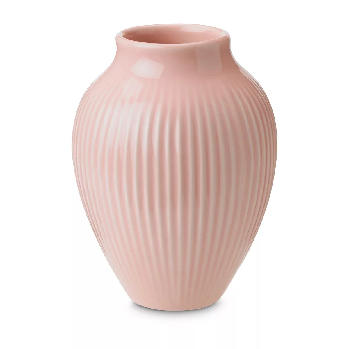 Knabstrup Vase geriffelt 12,5cm Rosa günstig online kaufen