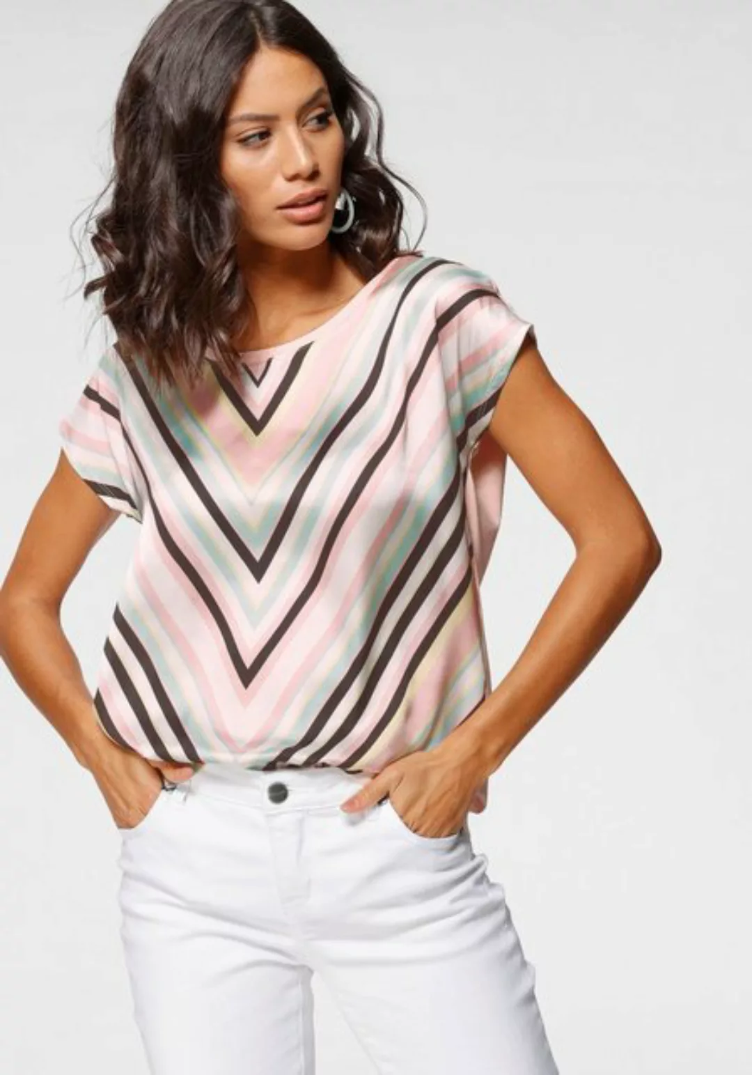 Laura Scott Shirtbluse aus glänzendem Satin günstig online kaufen