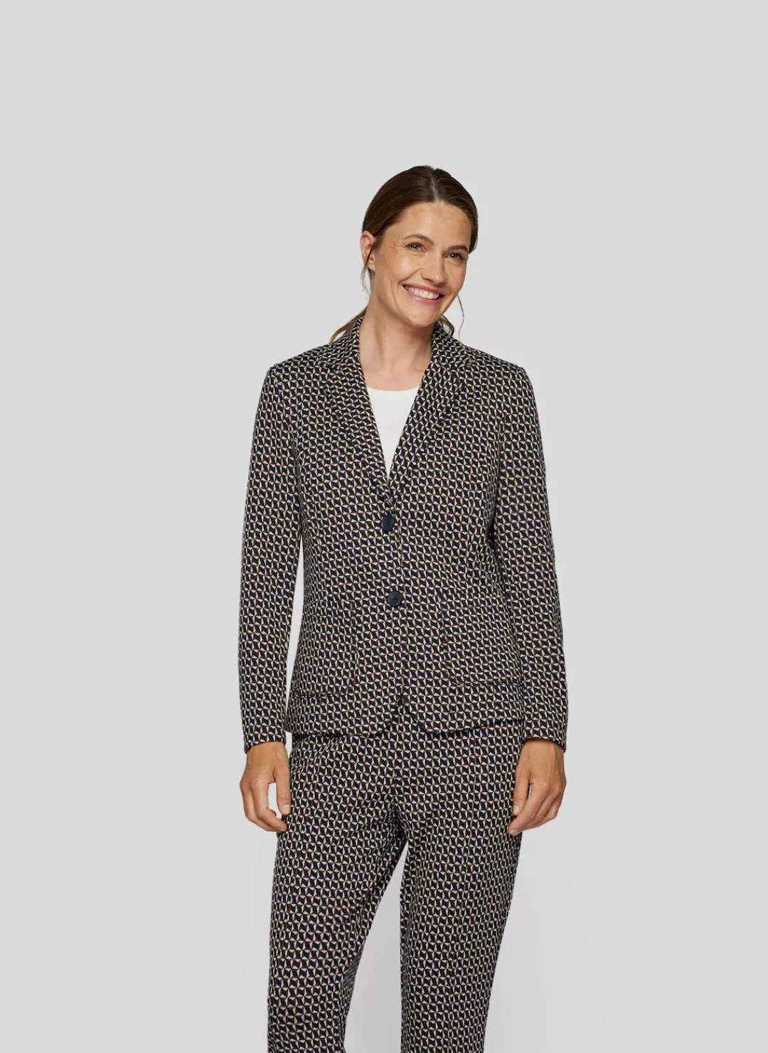 Rabe Jackenblazer "RABE Eleganter Blazer mit geometrischem Allover-Print" günstig online kaufen