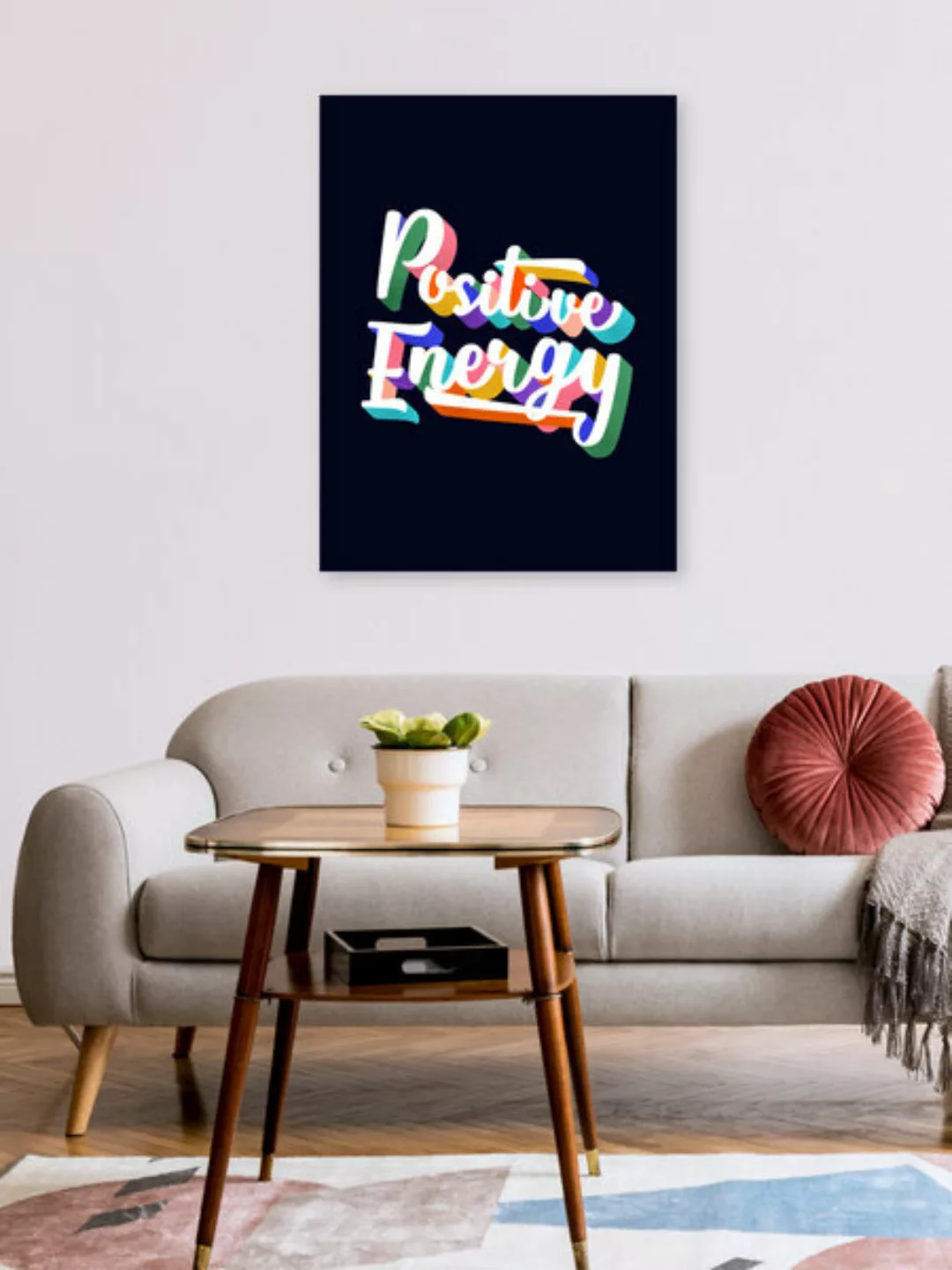 Poster / Leinwandbild - Positive Energy- Typography günstig online kaufen