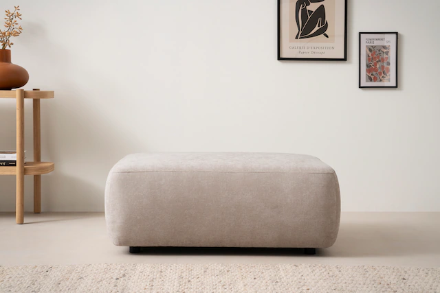 INOSIGN Polsterhocker "Torge, Hocker in Cord, Samtvelours oder Struktur", p günstig online kaufen