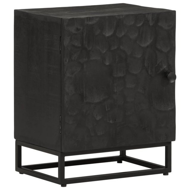 vidaXL Fächerschrank Nachttisch Schwarz 40x30x50 cm Massivholz Mango und Ei günstig online kaufen