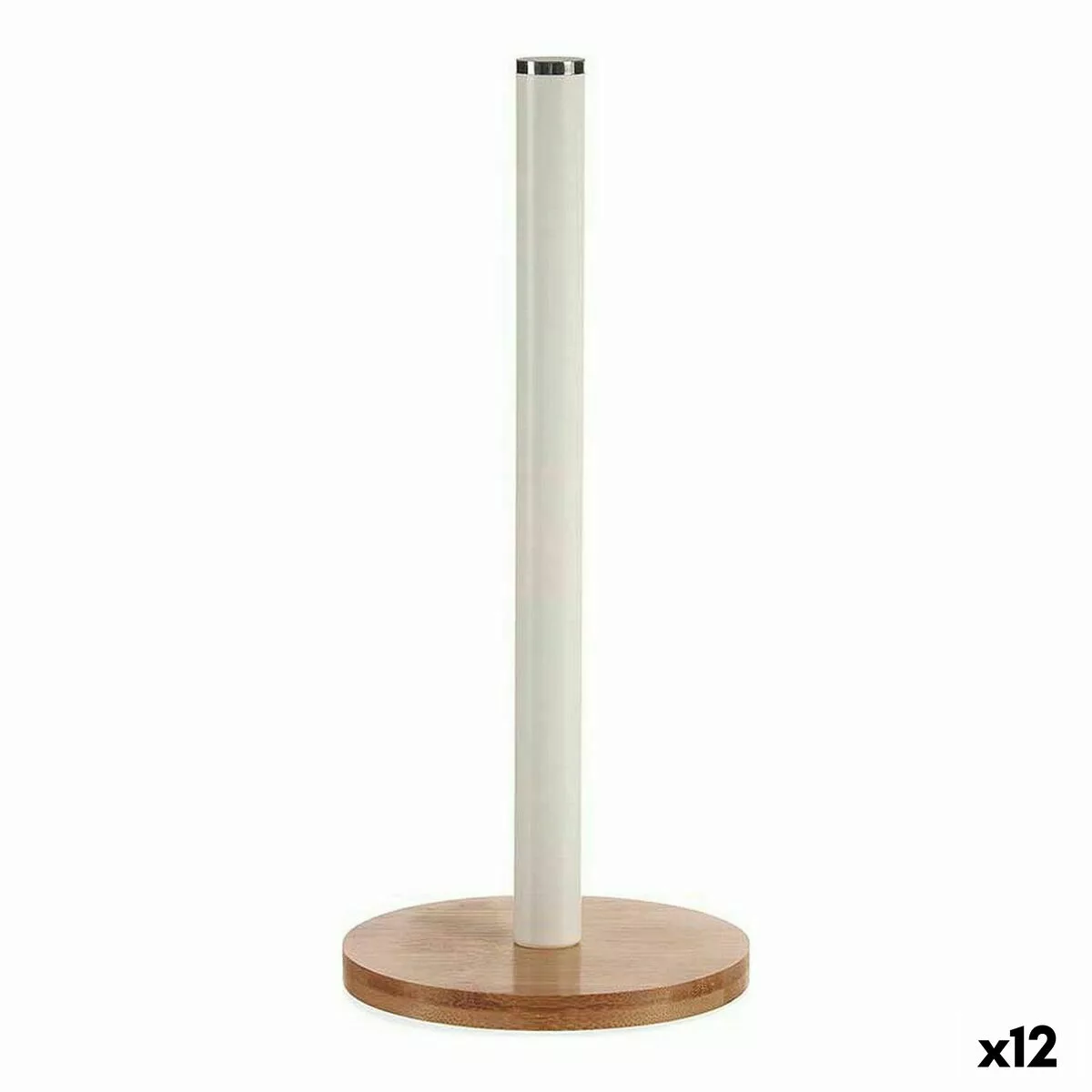 Küchenrollenhalterung Braun Weiß Metall Bambus (15 X 15 X 33,5 Cm) (12 Stüc günstig online kaufen