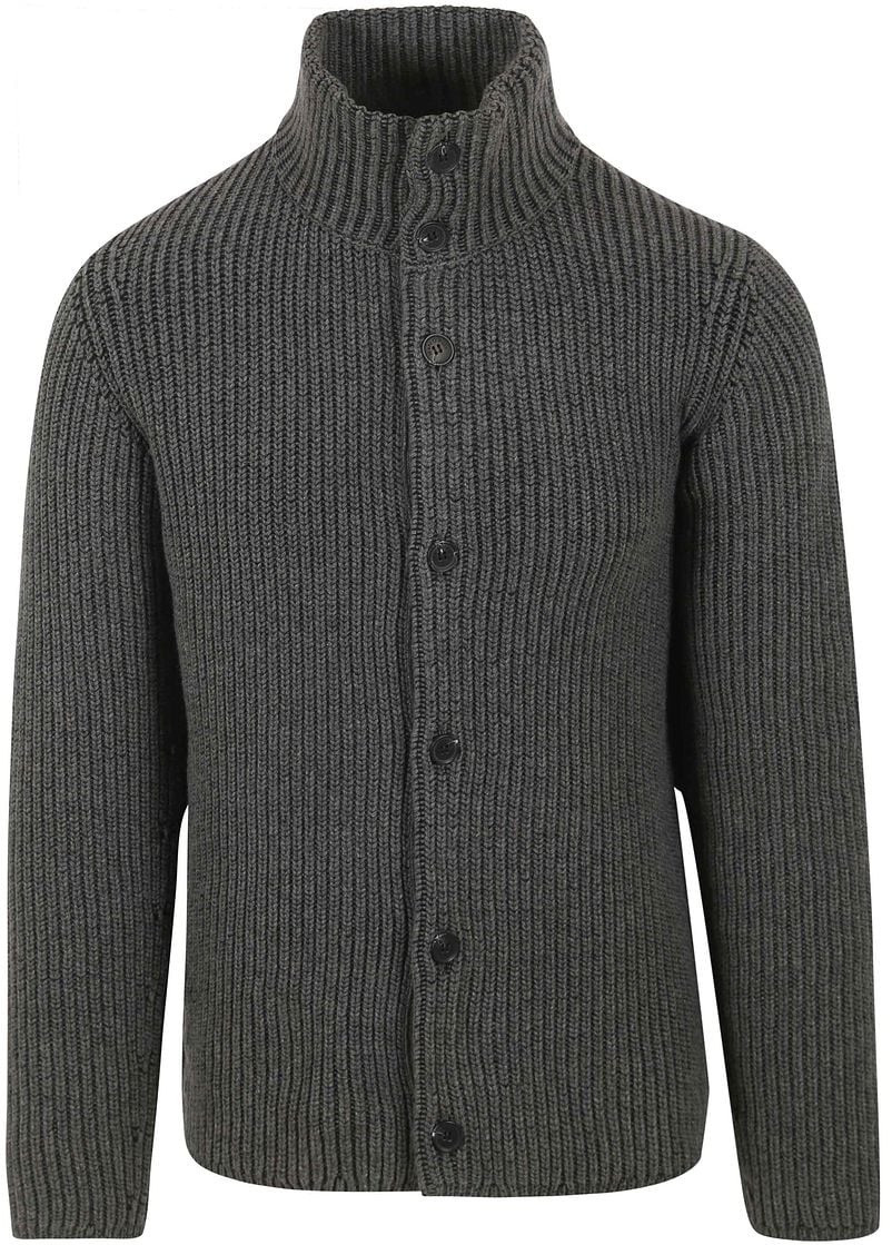 Marc O'Polo Strickjacke Heavy Gauge Wool Blend Anthrazit - Größe XXL günstig online kaufen