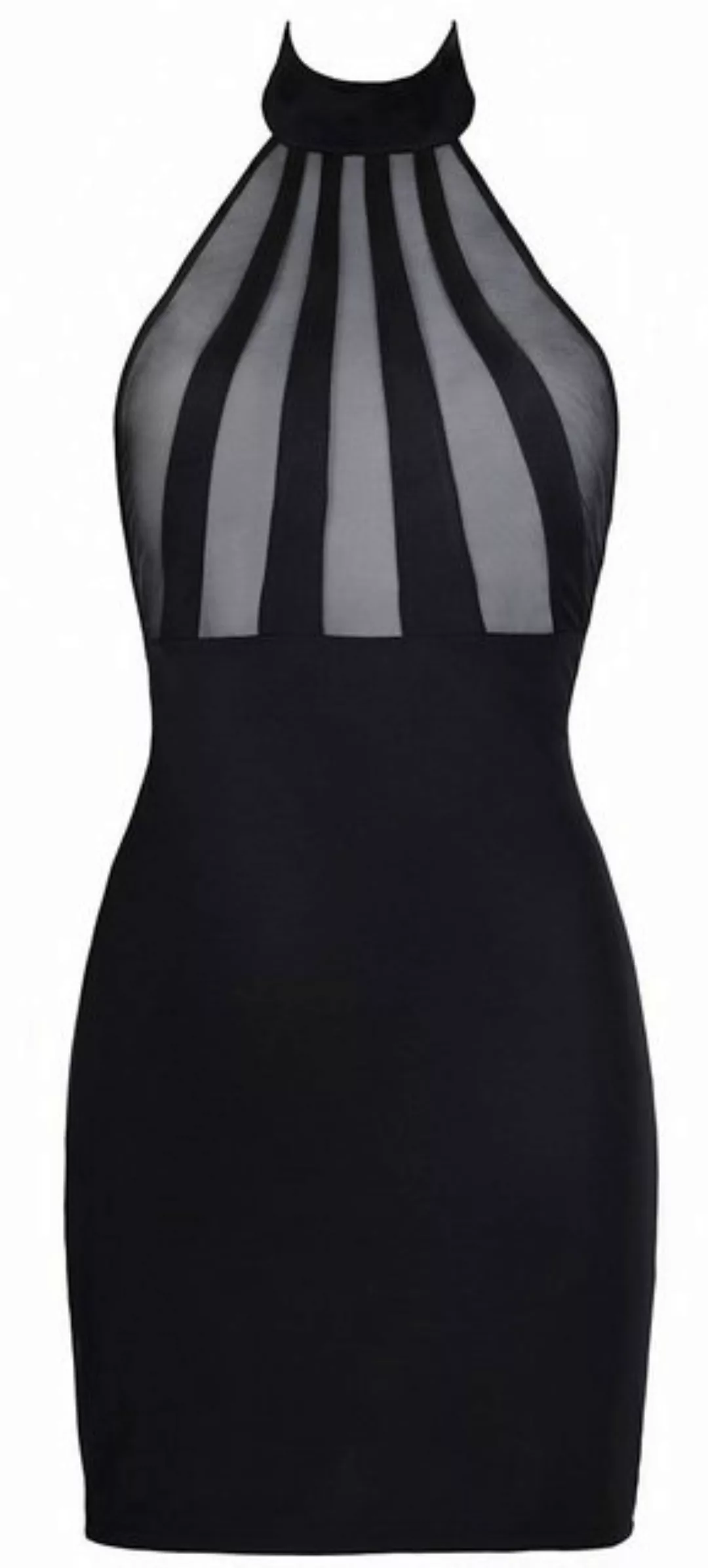 Axami Netzkleid Minikleid transparent schwarz Neckholder Stretch rückenfrei günstig online kaufen