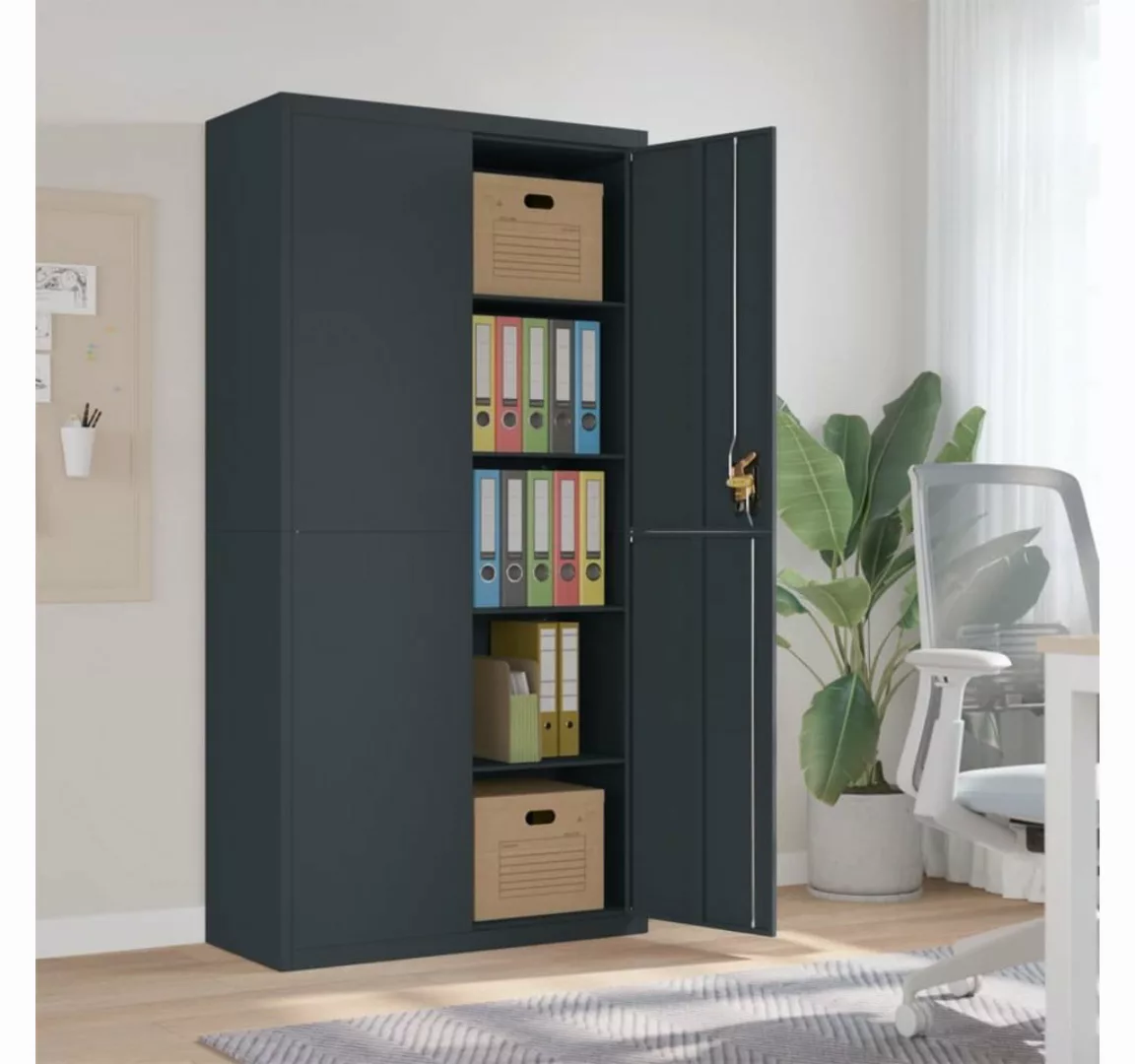 furnicato Aktenschrank Anthrazit 90x40x180 cm Stahl günstig online kaufen