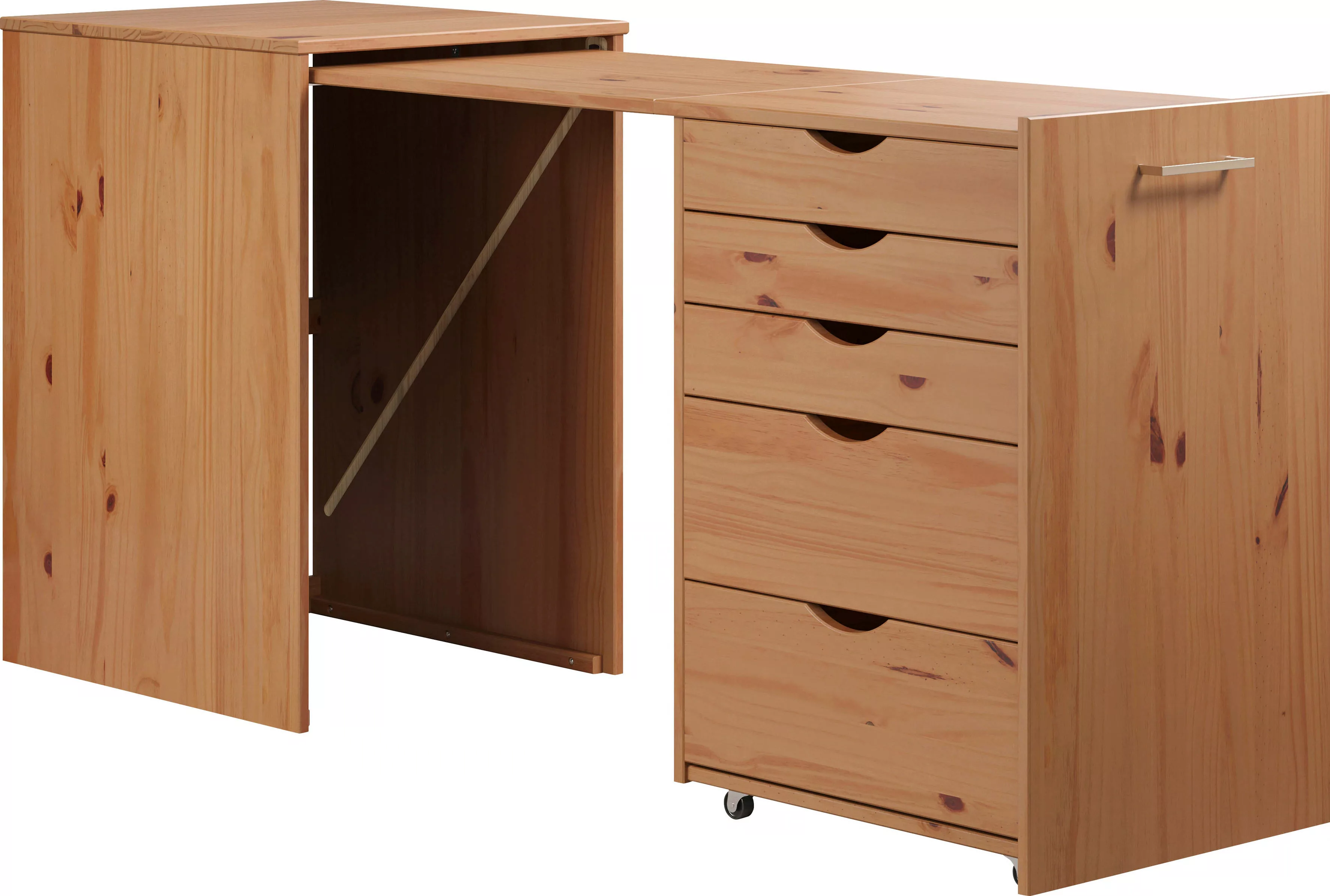 INTER-FURN Regal-Schreibtisch "Voltera", (1 St.), kleiner Massivholz Schrei günstig online kaufen